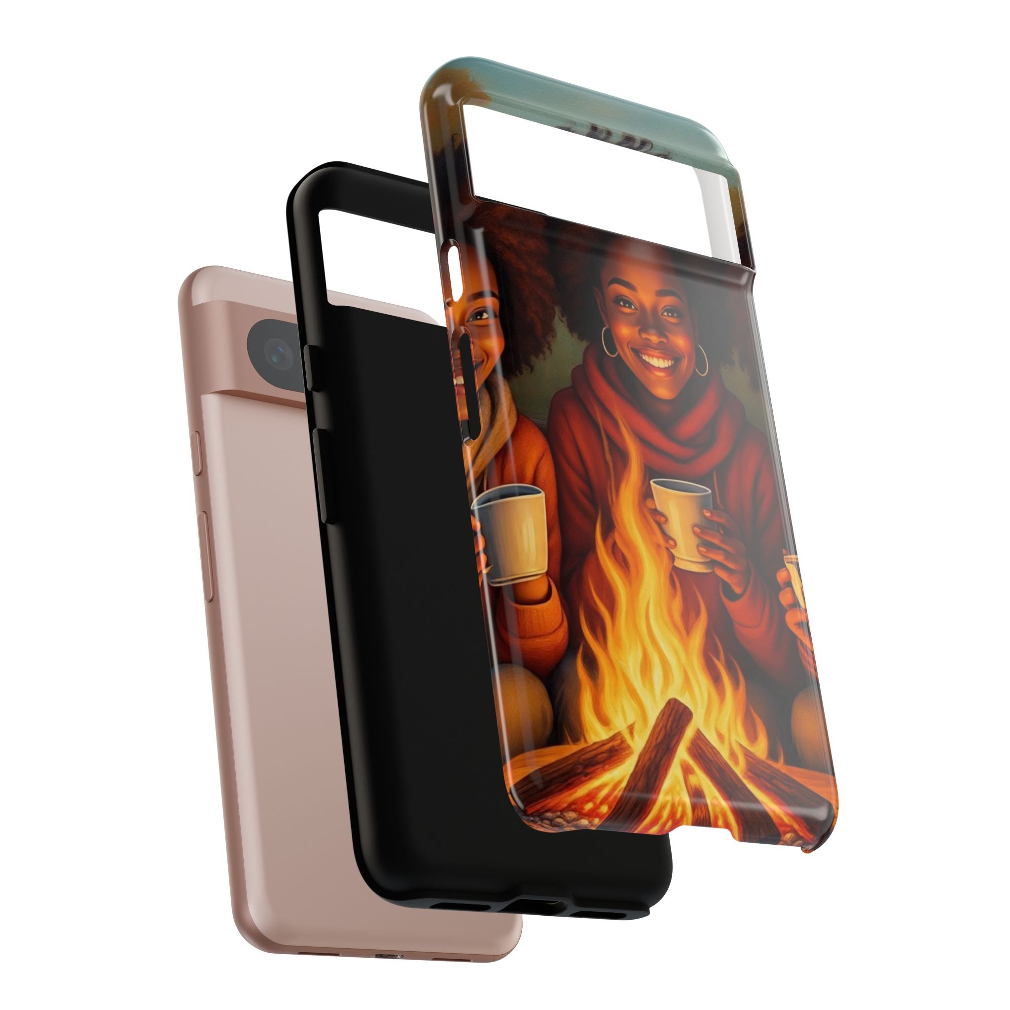 Cozy Phone Case for Campfire Lovers, Tough Cases with Inspirational Design, Perfect Gift for Friends, Birthday Present, Nature Vibe