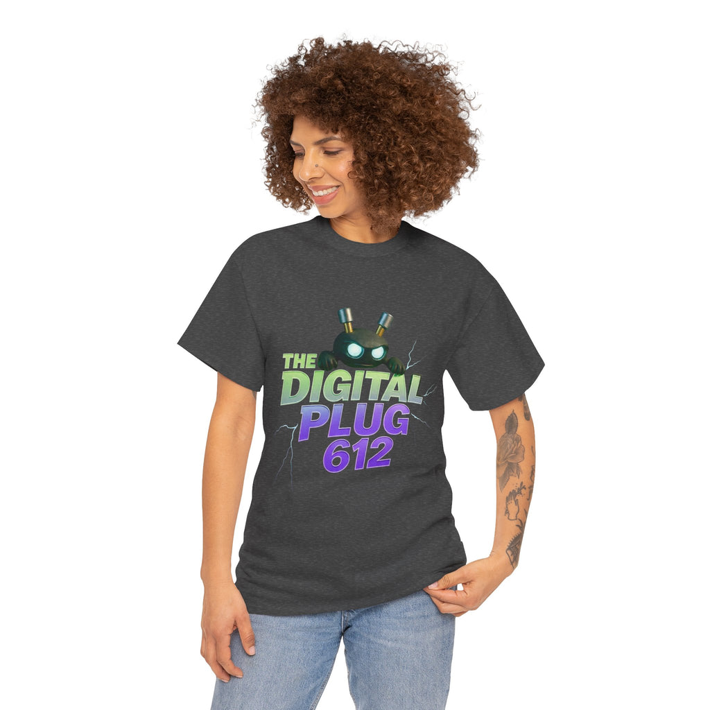 The Digital Plug 612 Tee — Retro Neon Tech Graphic T-Shirt