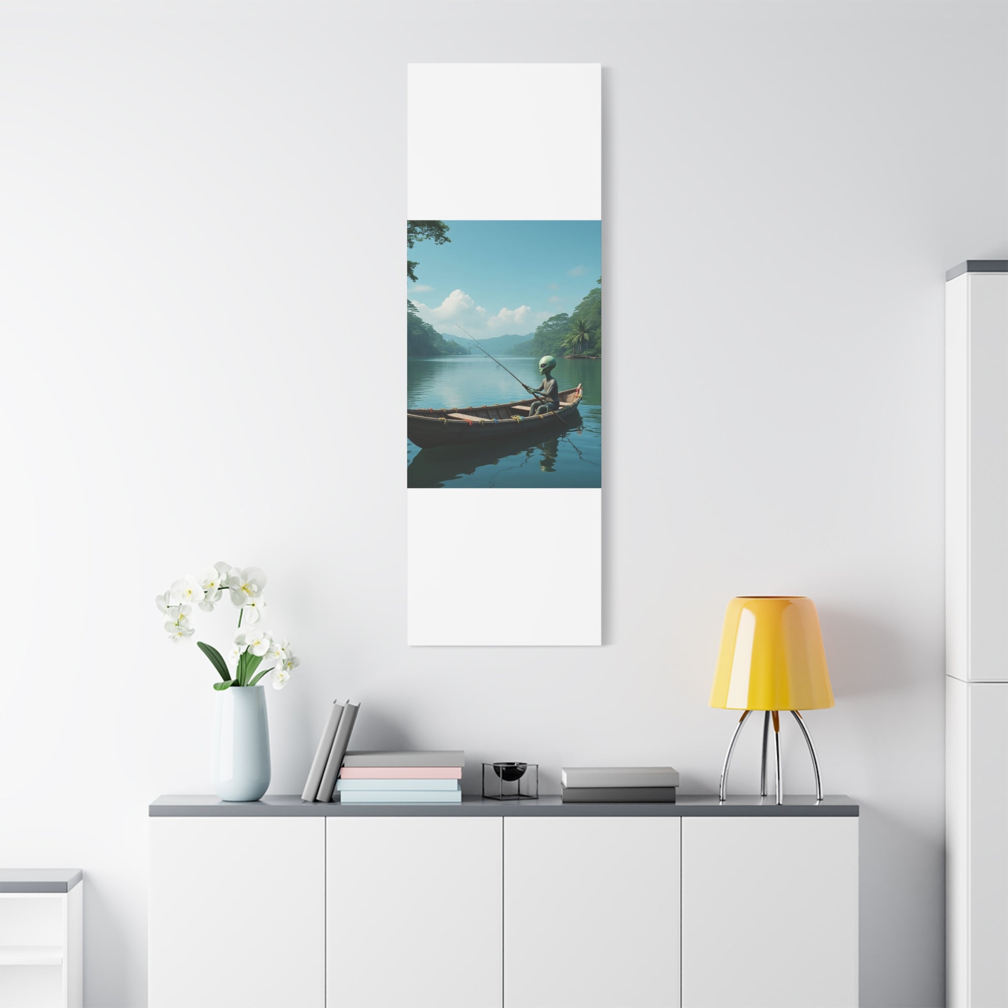 Alien Fishing Canvas Art