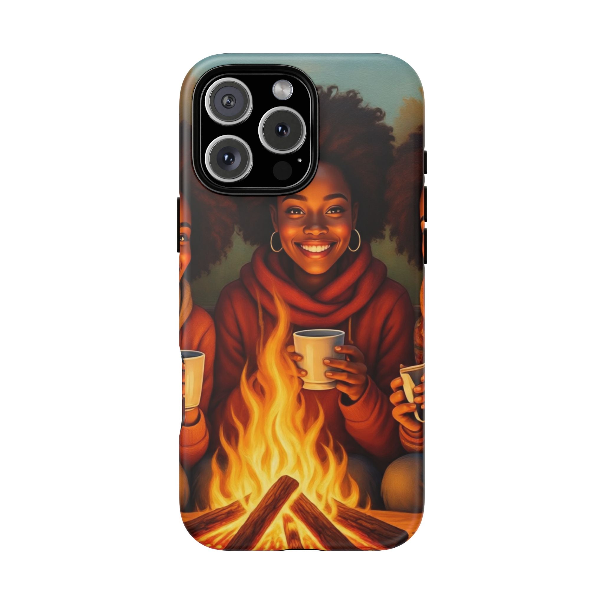 Cozy Phone Case for Campfire Lovers, Tough Cases with Inspirational Design, Perfect Gift for Friends, Birthday Present, Nature Vibe