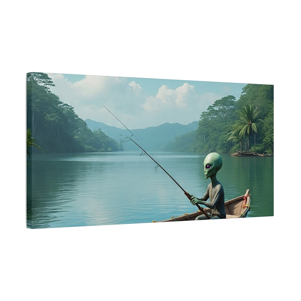 Alien Fishing Canvas Art