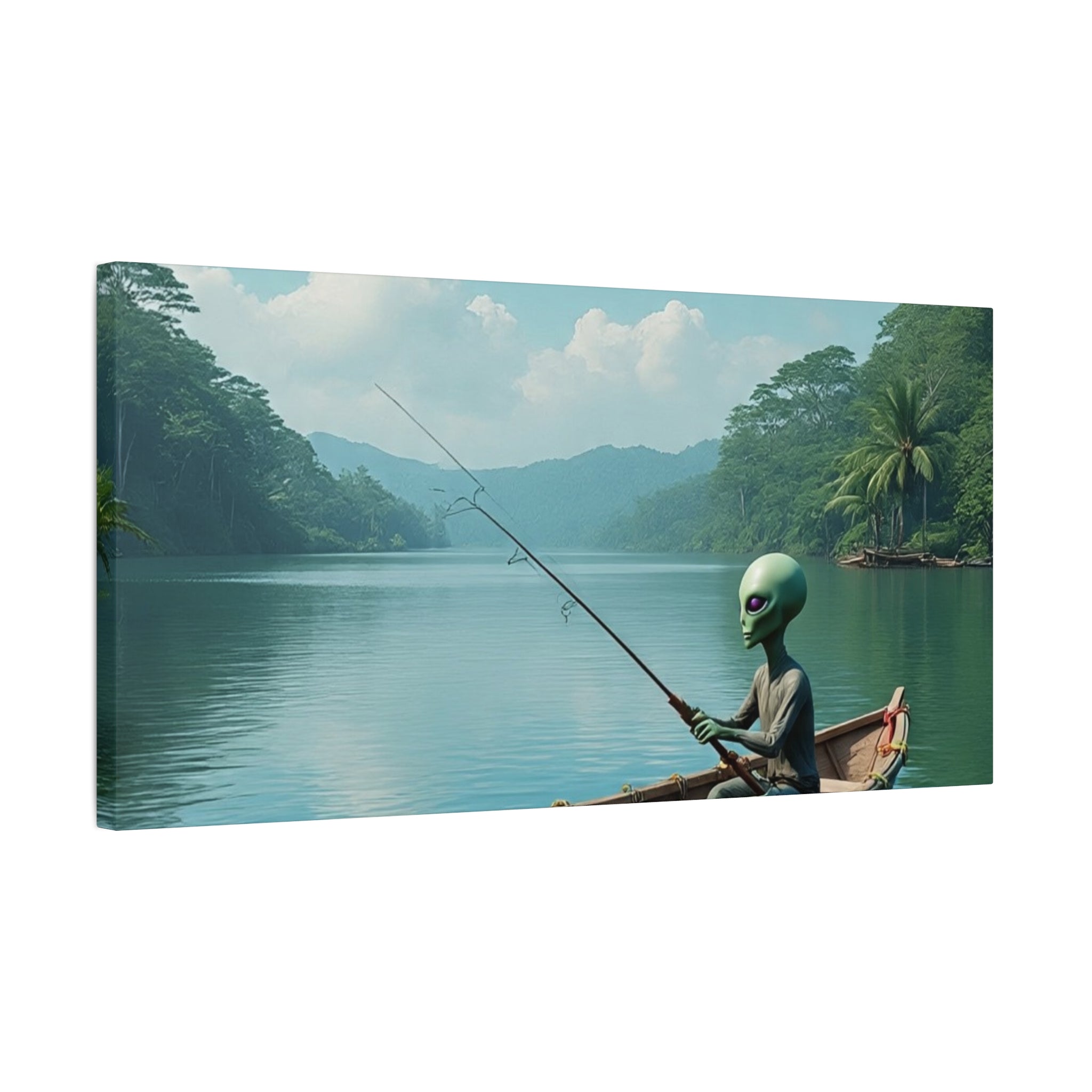 Alien Fishing Canvas Art