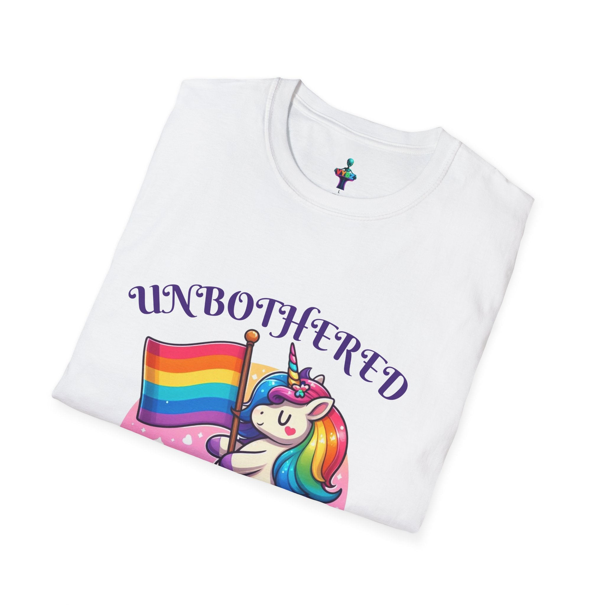 Unisex Pride T-Shirt - Colorful Unbothered Design by VYBZ