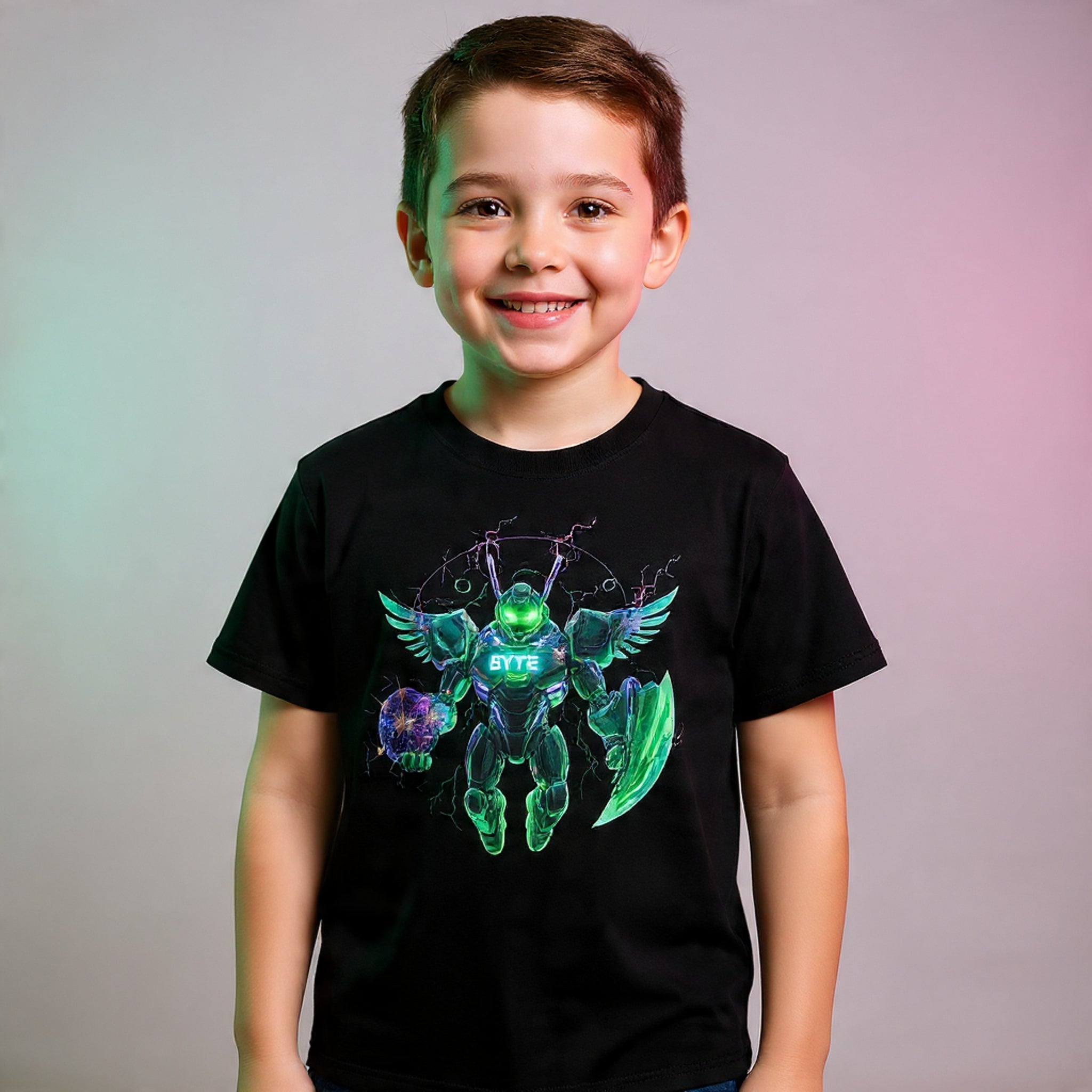 Neon 612 Misfits BYTE Character Kids T-Shirt — Final Form Design