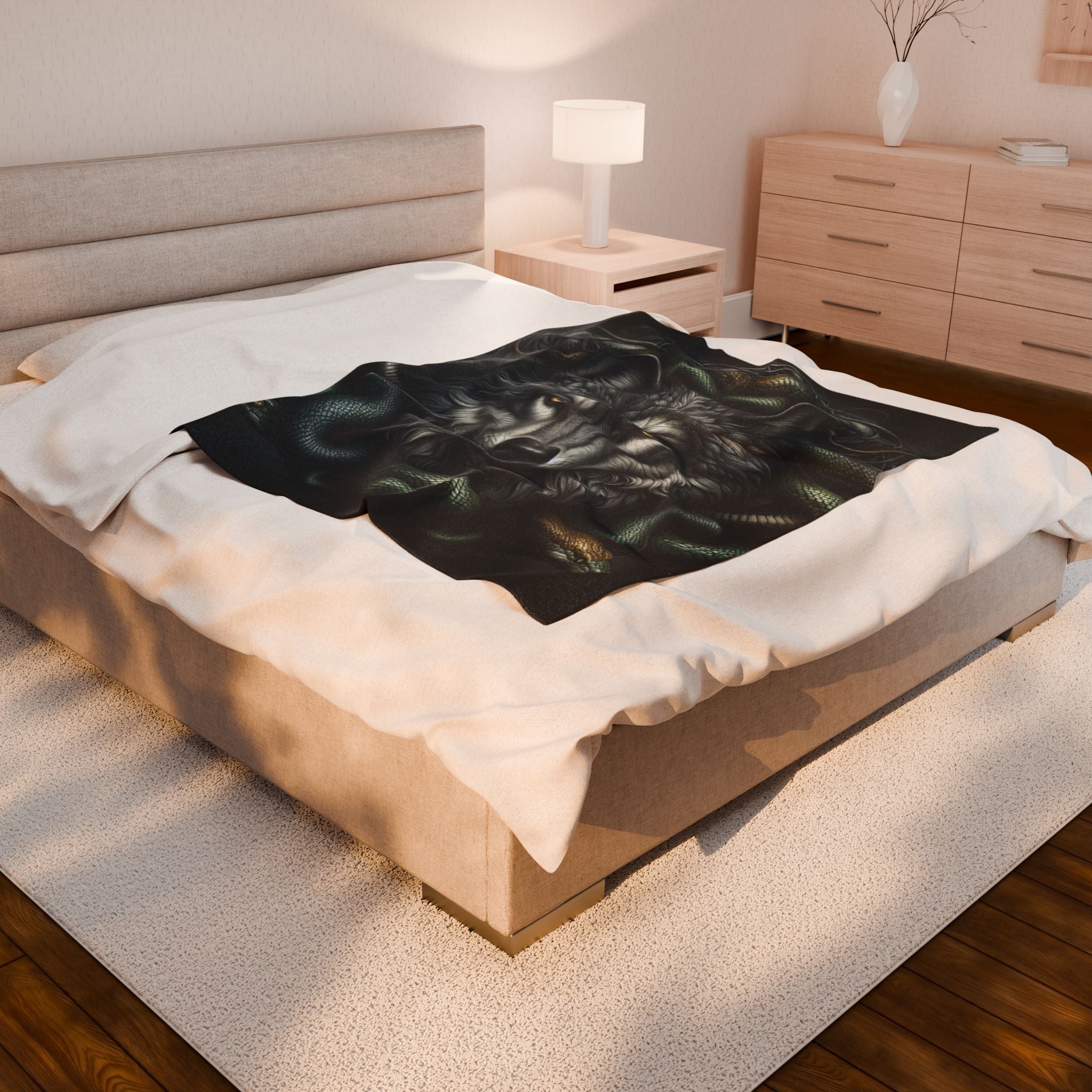 Wolf Plush Blanket, Cozy Throw for Home Decor