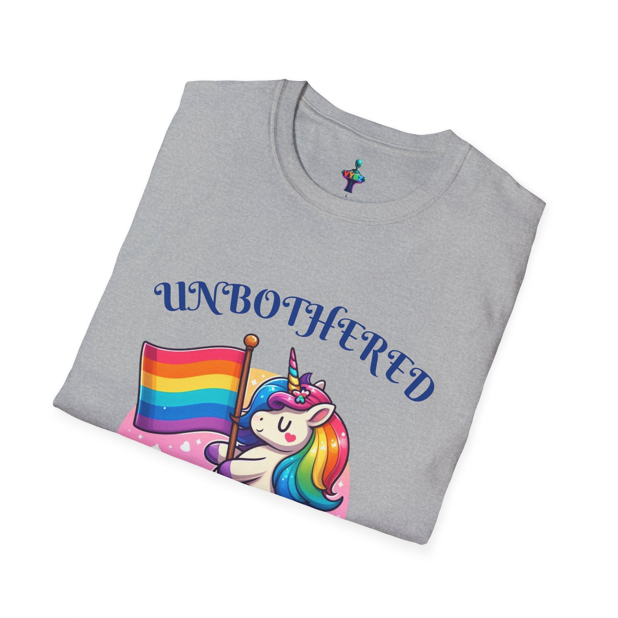 Unisex Pride T-Shirt - Colorful Unbothered Design by VYBZ
