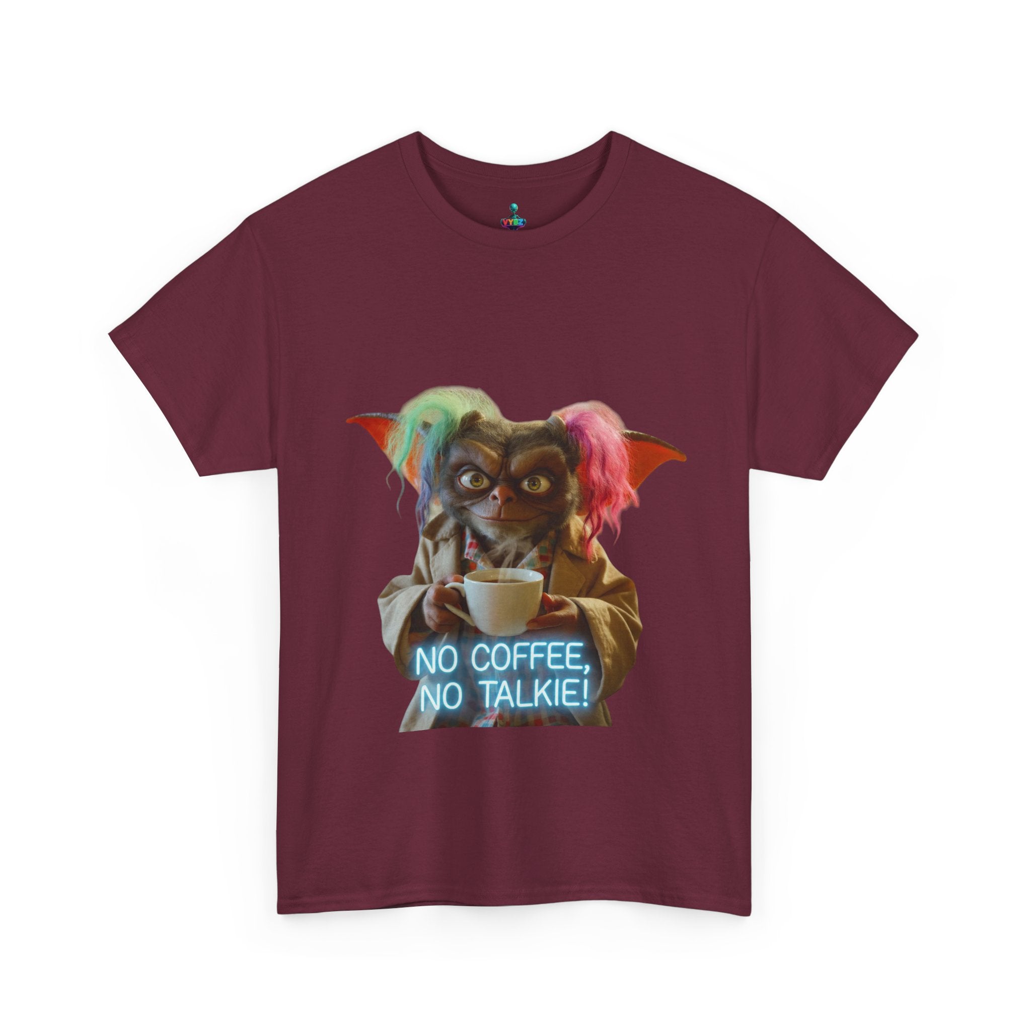 Coffee Monster Tee — “No Coffee, No Talkie” Graphic T-Shirt