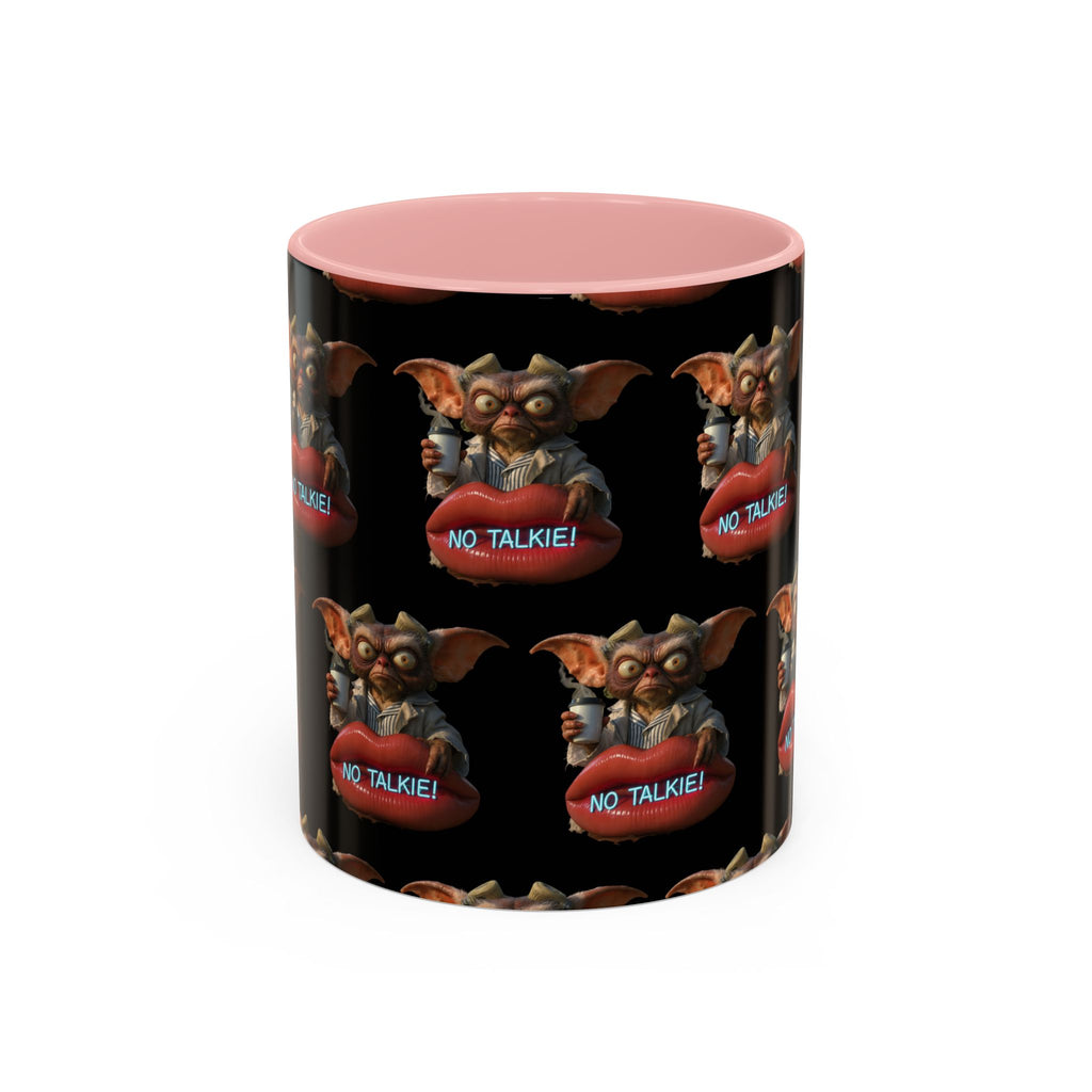 No Talkie Coffee Mug — Funny Grumpy Creature Accent Mug (11/15oz)