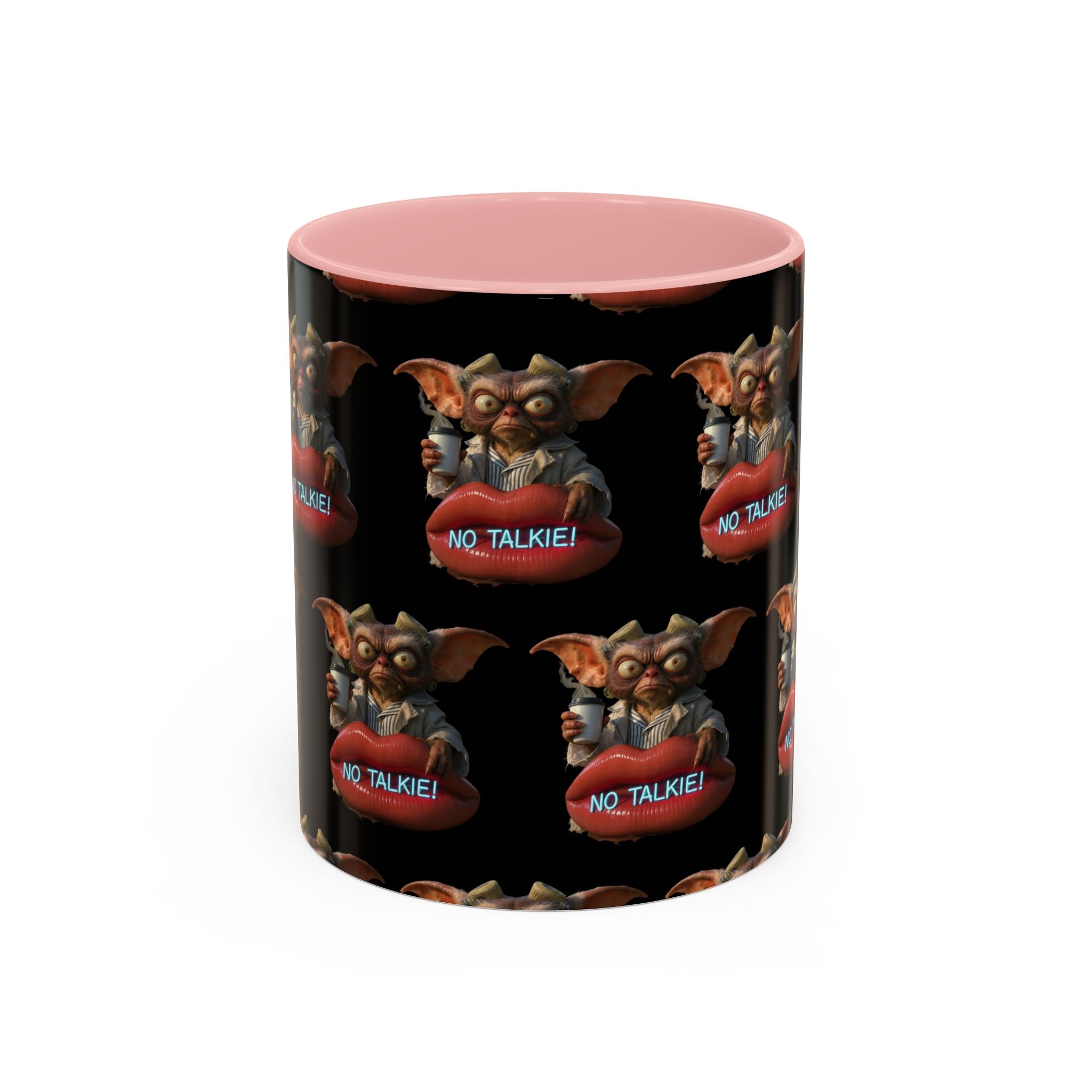 No Talkie Coffee Mug — Funny Grumpy Creature Accent Mug (11/15oz)