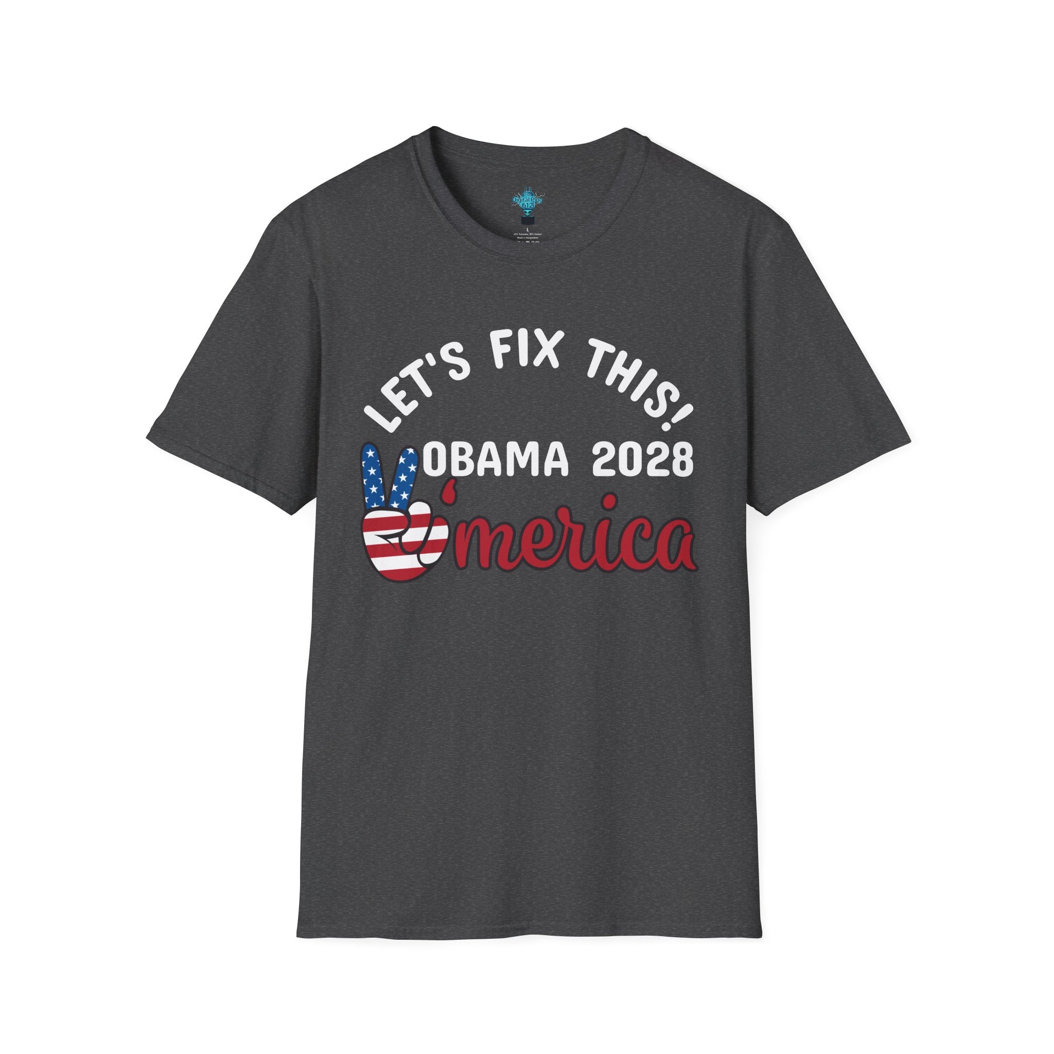 VYBZ Obama 2028 Unisex Softstyle T-Shirt, Casual Wear, Political Statement Tee, Gift for Activists, Election Merchandise