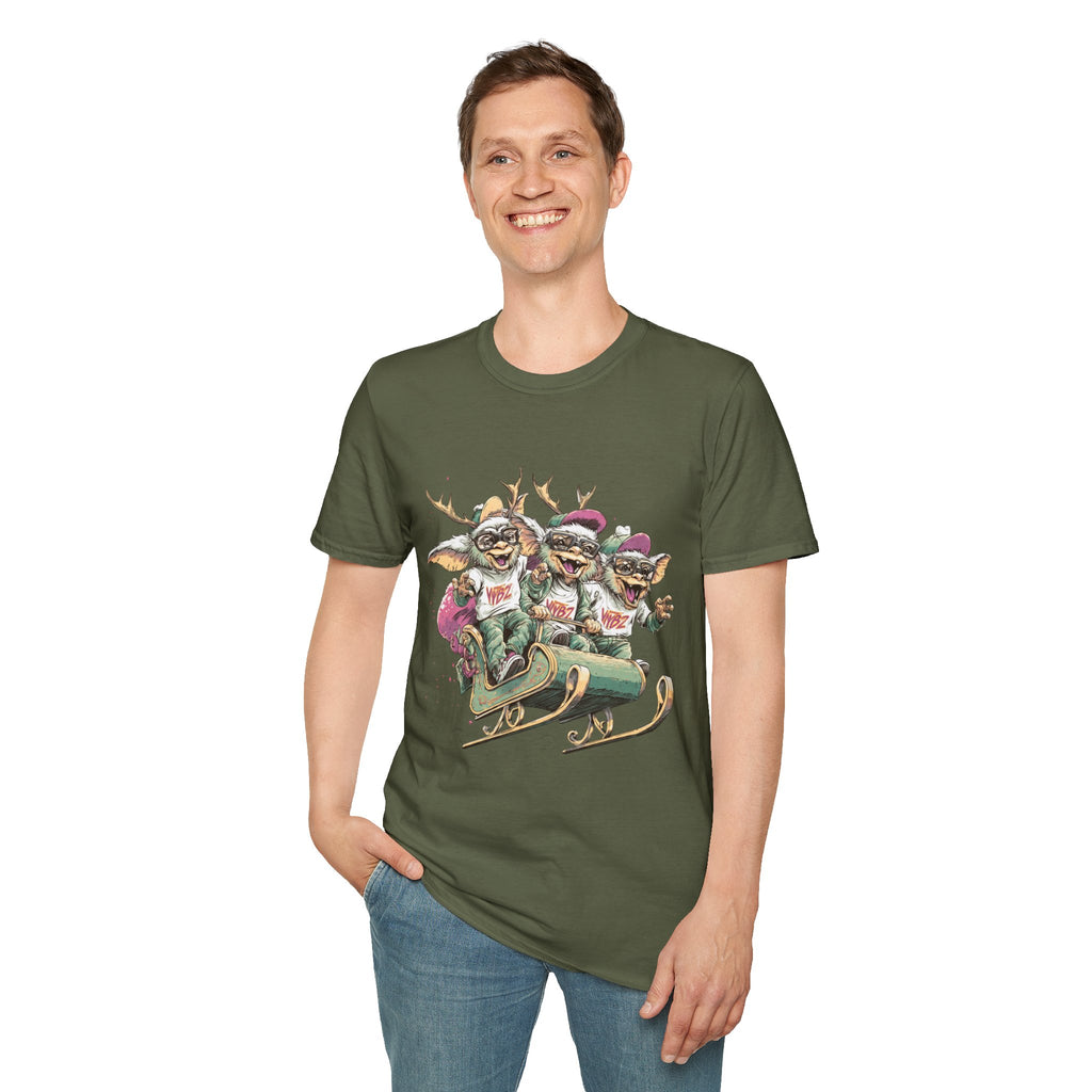 Christmas Gremlin Trio Sleigh T-Shirt