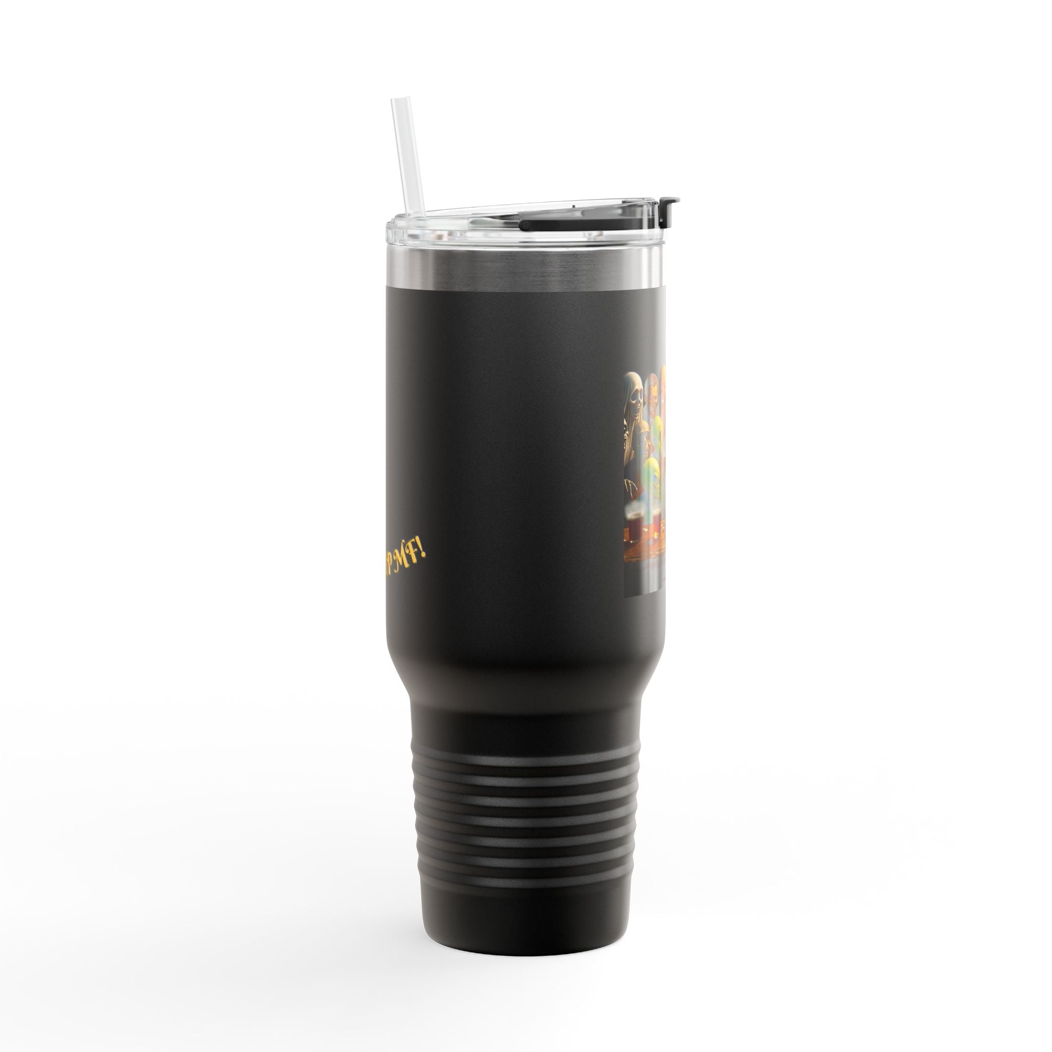 Travel Mug, Humorous Aliens Monsters Ghosts Design, 40oz