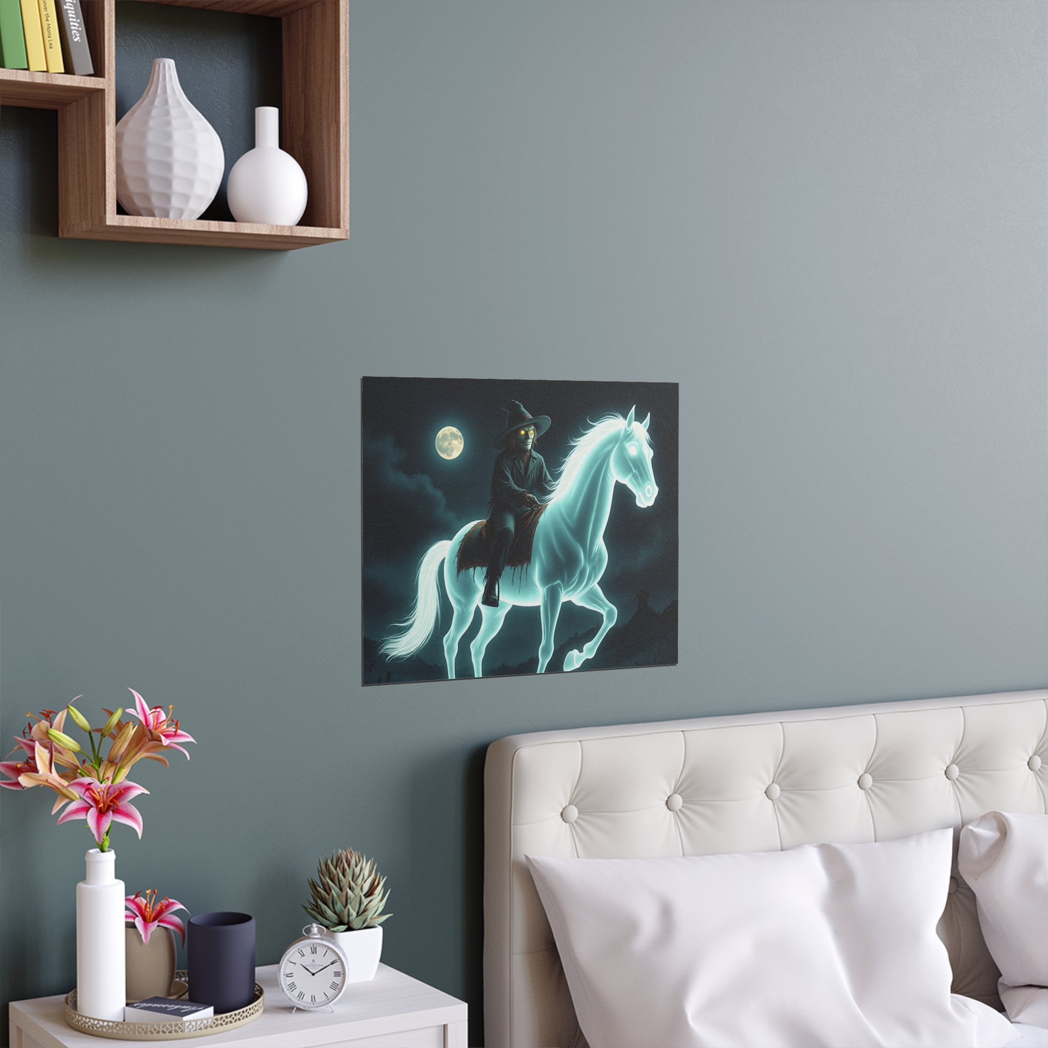 Mystical Wizard Horse Silk Poster, Home Decor, Halloween Art, Wall Art, Gift for Horse Lovers, Indoor and Outdoor Decoration