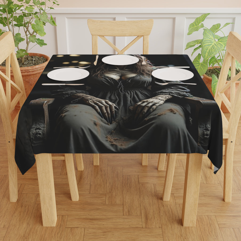 Spooky Queen Tablecloth | Halloween Decor, Table Cover, Gothic Home Accent, Dark Aesthetic, Witchy Table Setting