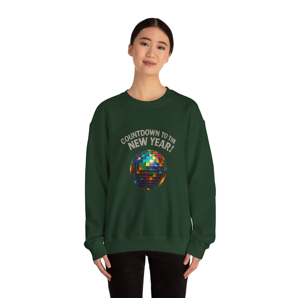 New Year Countdown Sweatshirt — Disco Ball Graphic Crewneck