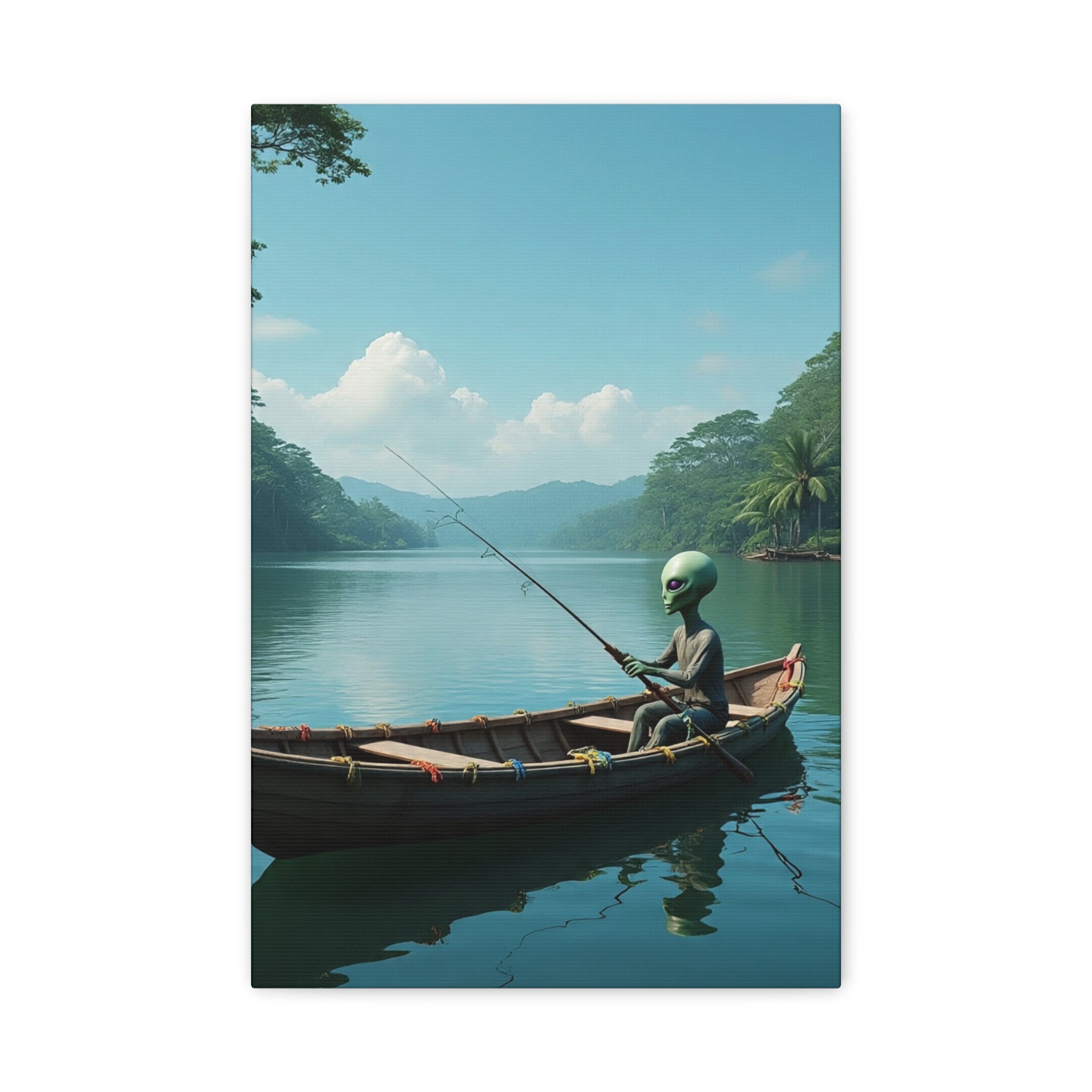 Alien Fishing Canvas Art