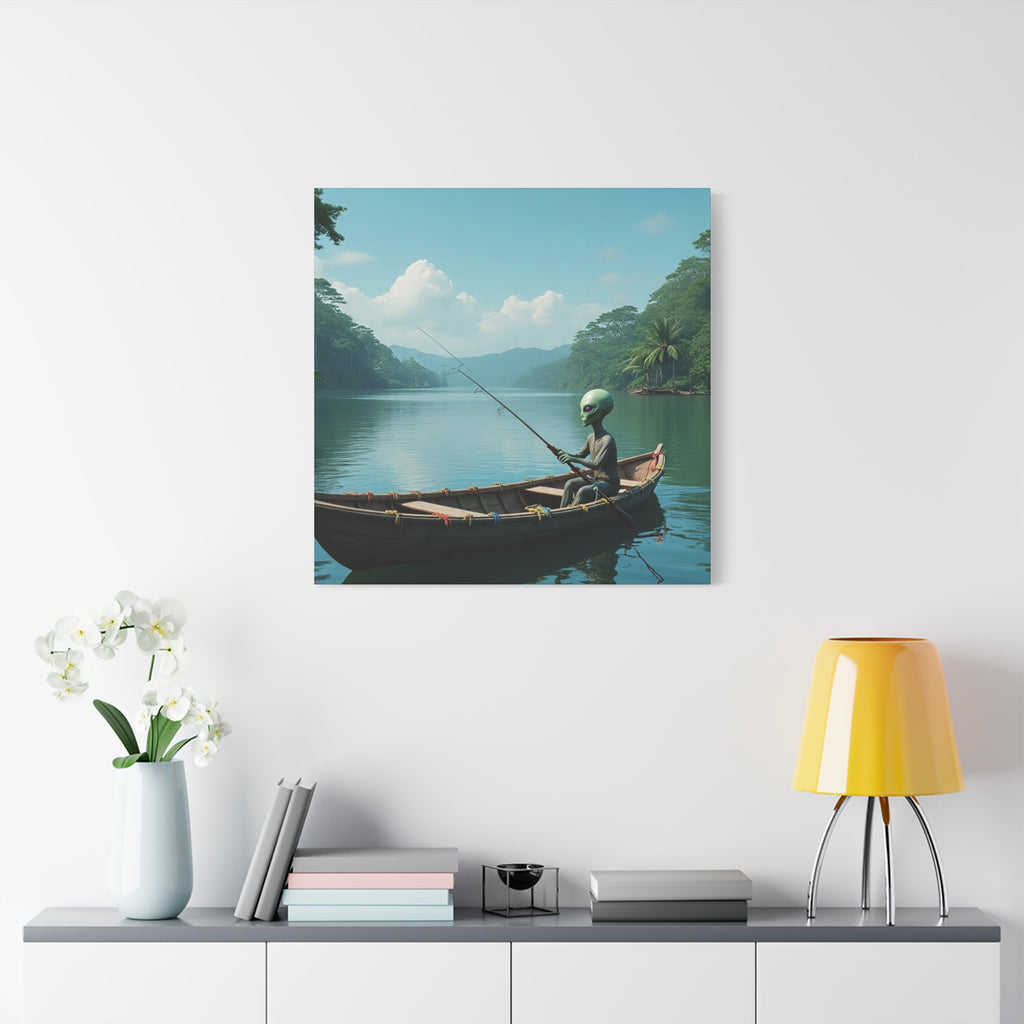 Alien Fishing Canvas Art