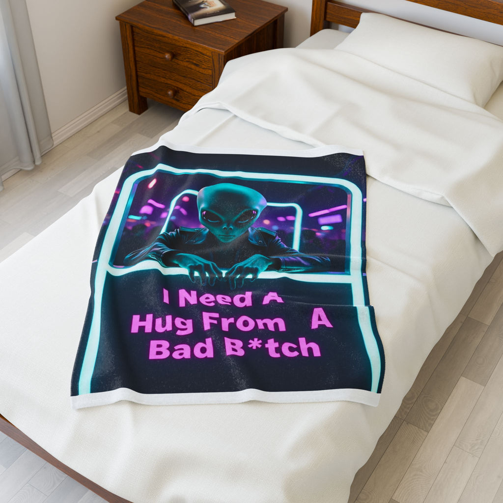 Blanket - Alien Theme Bad Bitch Velveteen Plush Blanket