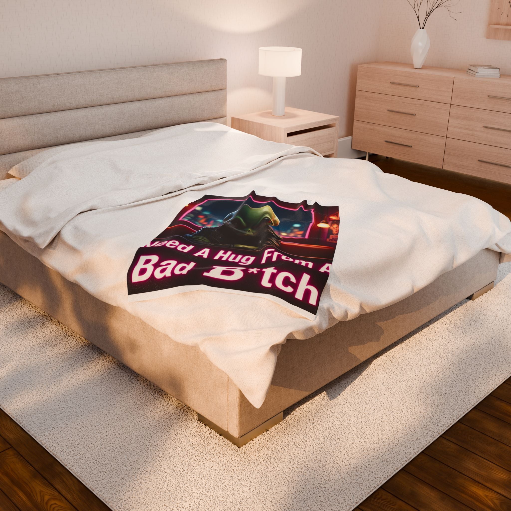 Alien-Themed Velveteen Plush Blanket, Cozy Home Decor, Gift for Gamers, Unique Alien Decor, Cozy Throw for Space Lovers