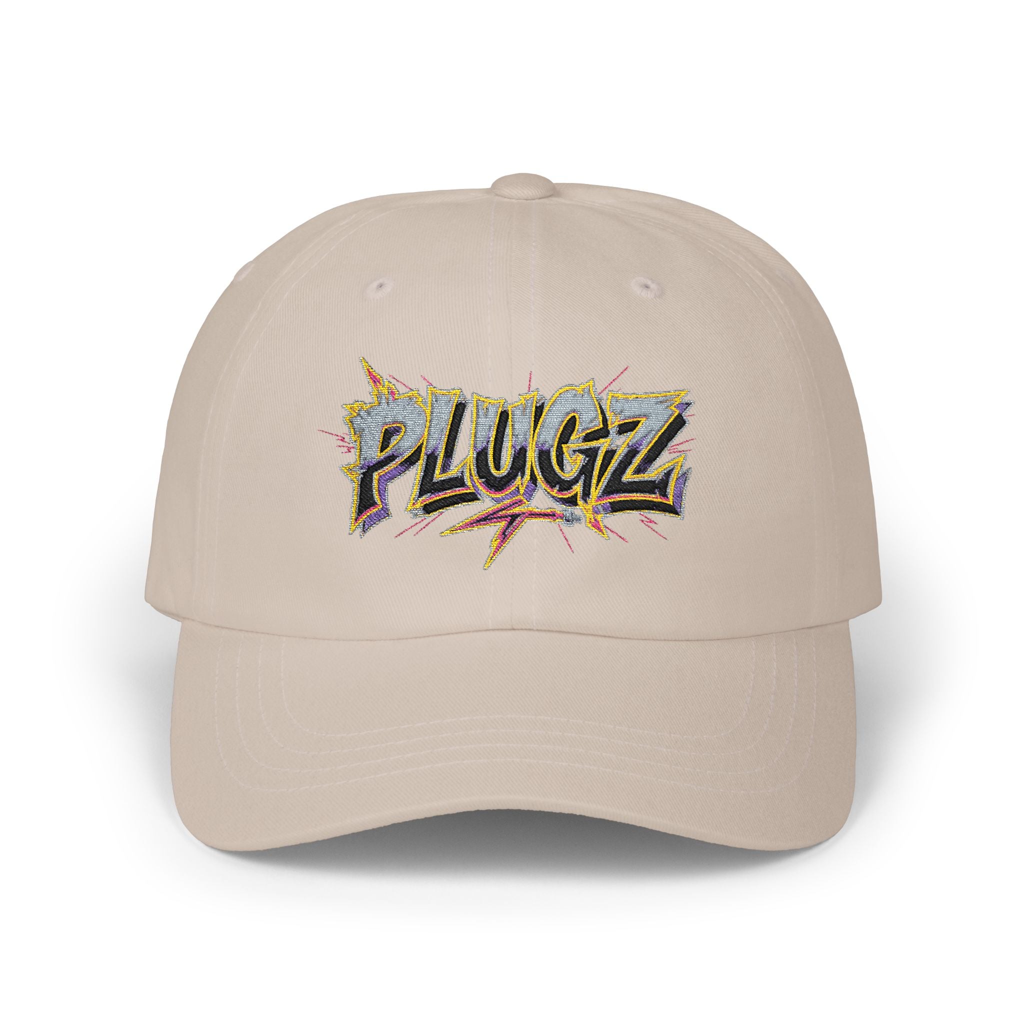 Dad Cap — 'PLUGZ' Street Art Embroidered Baseball Hat