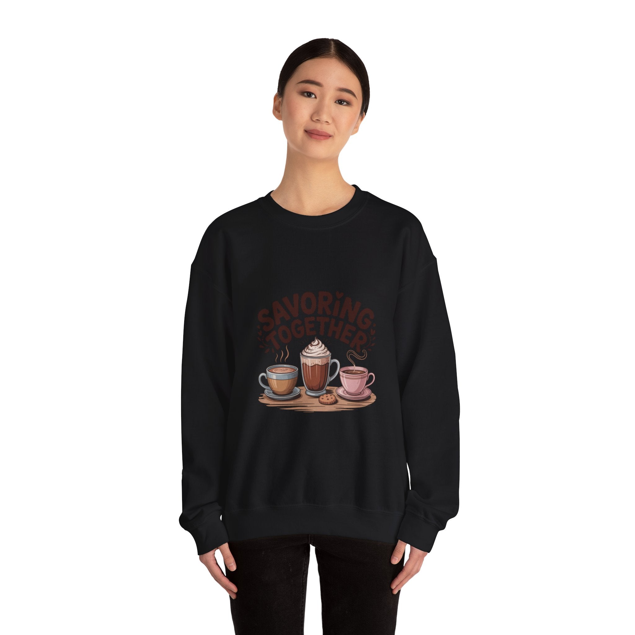 Savoring Together Crewneck Sweatshirt | cocoa sweatshirt, coffee lover crew