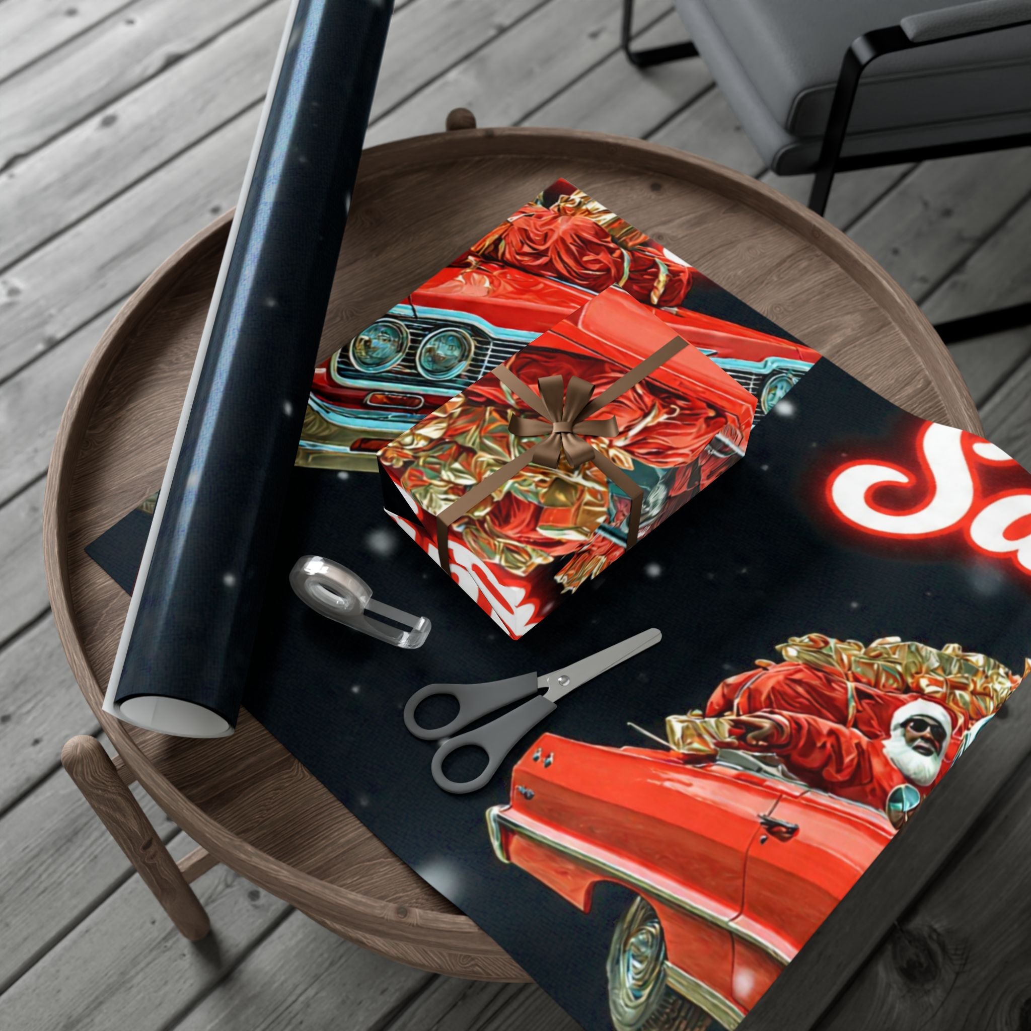 Vintage Santa's Bag Gift Wrap Papers, Holiday Wrapping Paper, Christmas Gift Wrap, Festive Gift Wrap, Retro Santa Paper