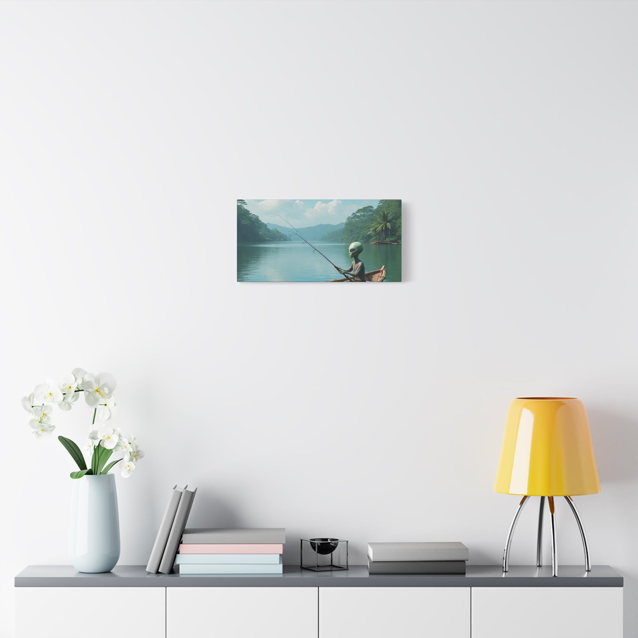 Alien Fishing Canvas Art