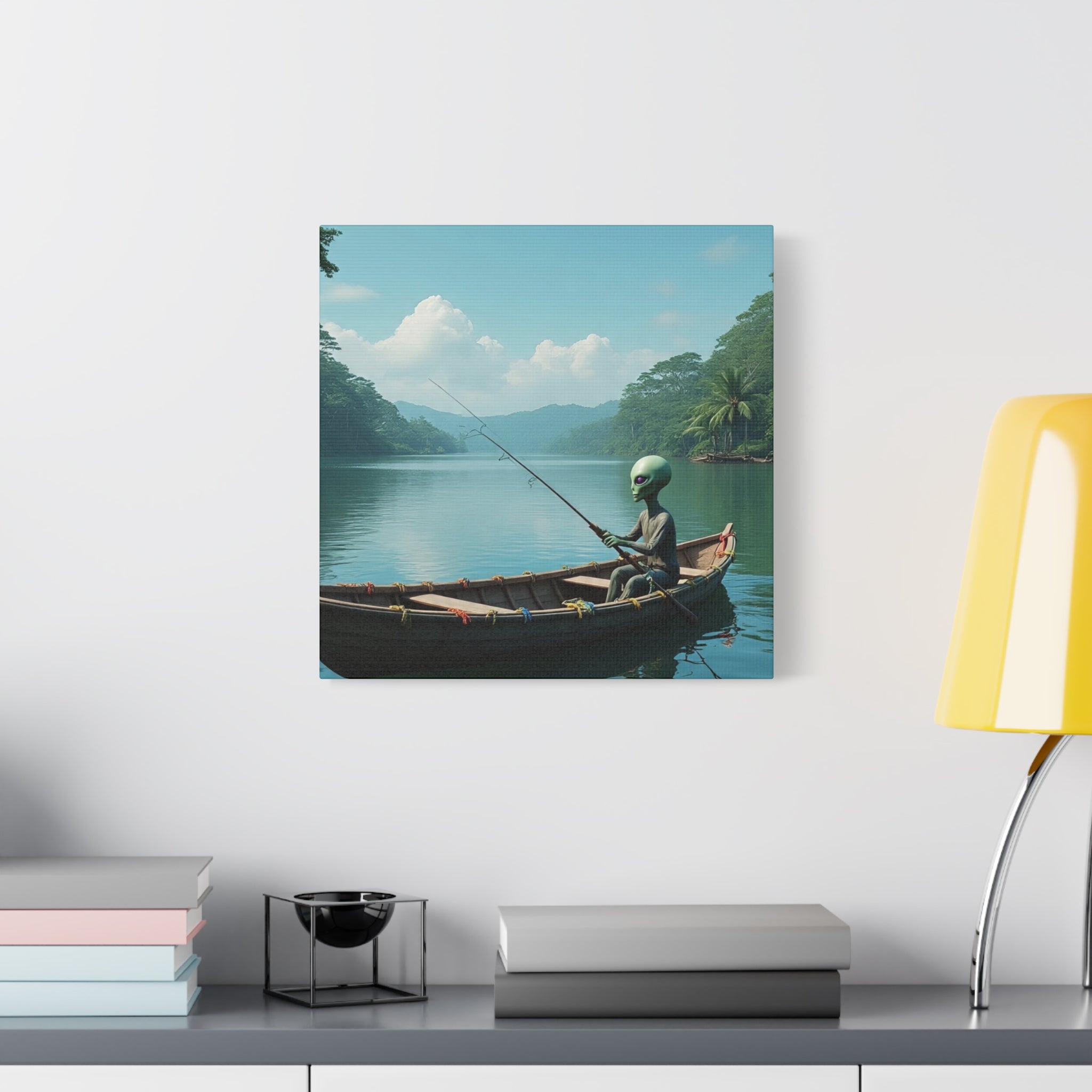 Alien Fishing Canvas Art