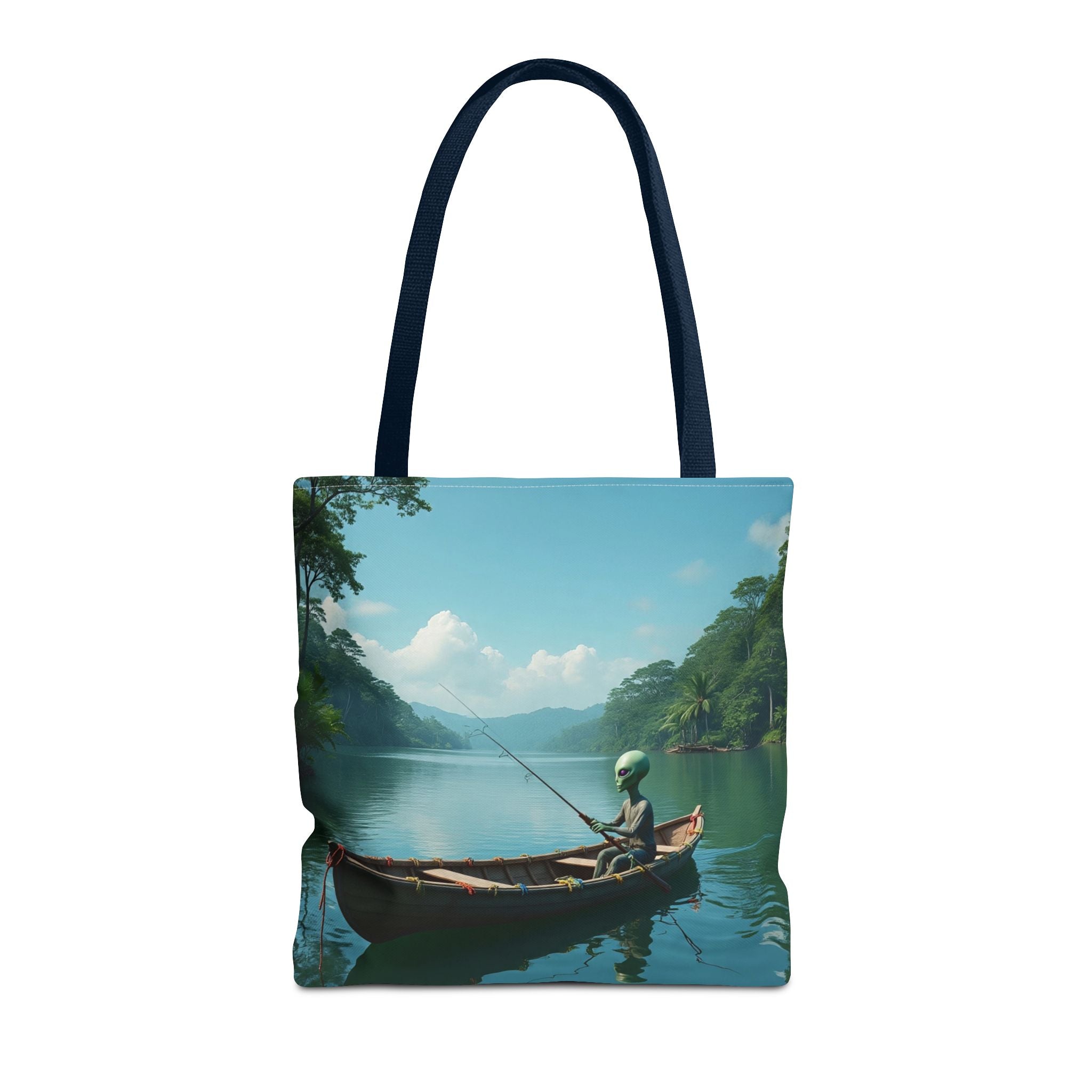 VYBZ Serene Alien Fishing Scenic Tote Bag