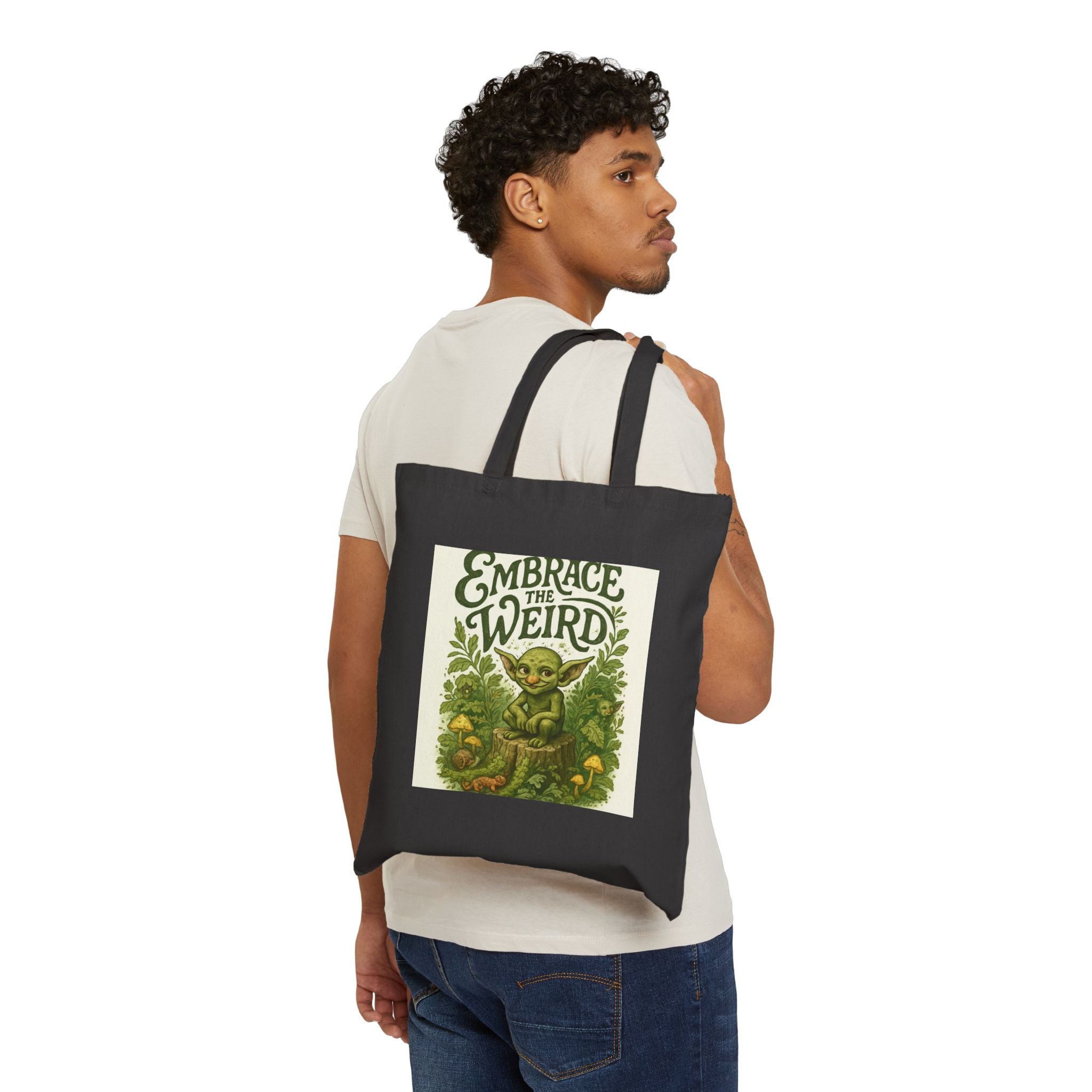 Nature Theme Cotton Canvas Tote Bag - Embracing Being Weird