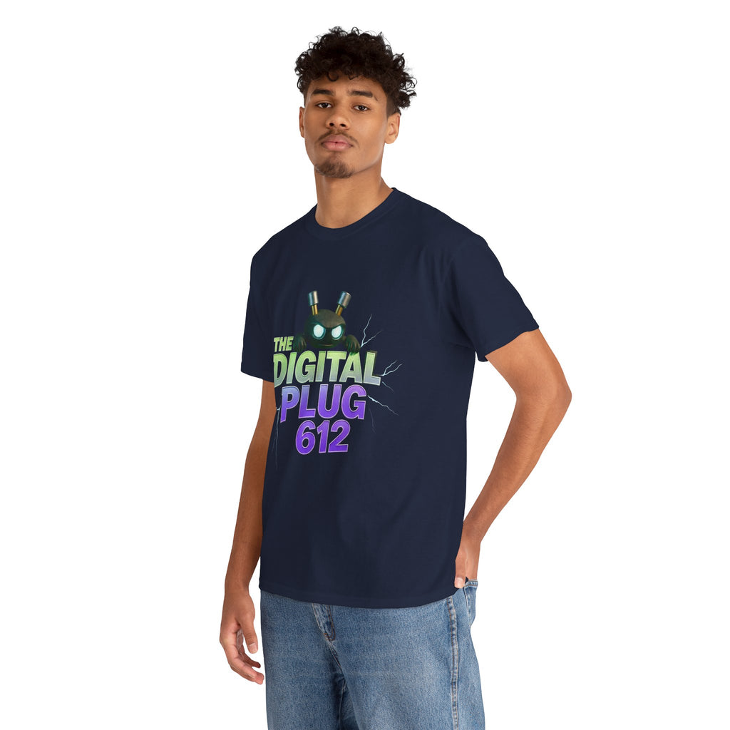 The Digital Plug 612 Tee — Retro Neon Tech Graphic T-Shirt