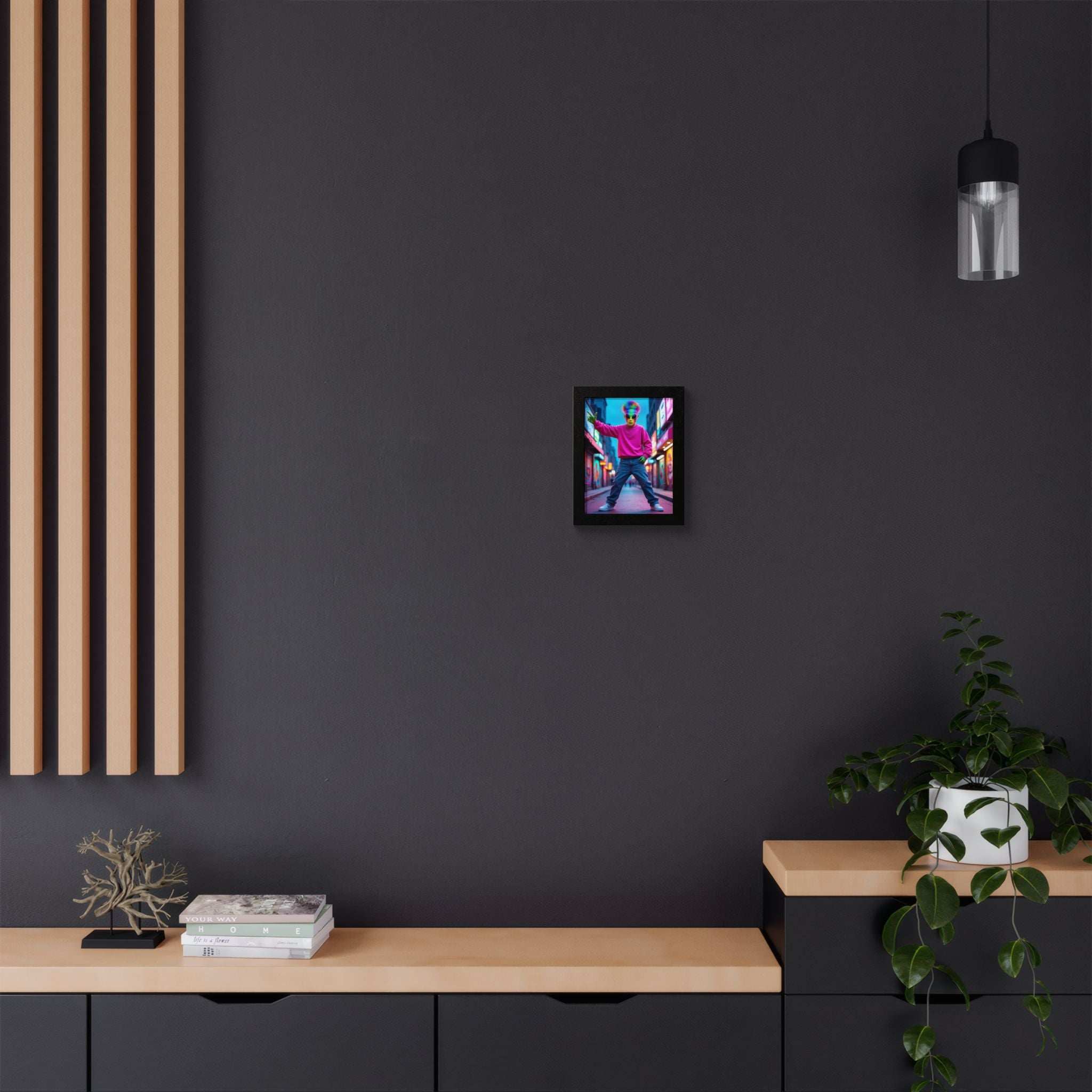 Vibrant Framed Poster, Colorful Wall Art for Home Décor, Funky Room Decoration, Unique Gift for Art Lovers, Retro Vibes, Pop Culture