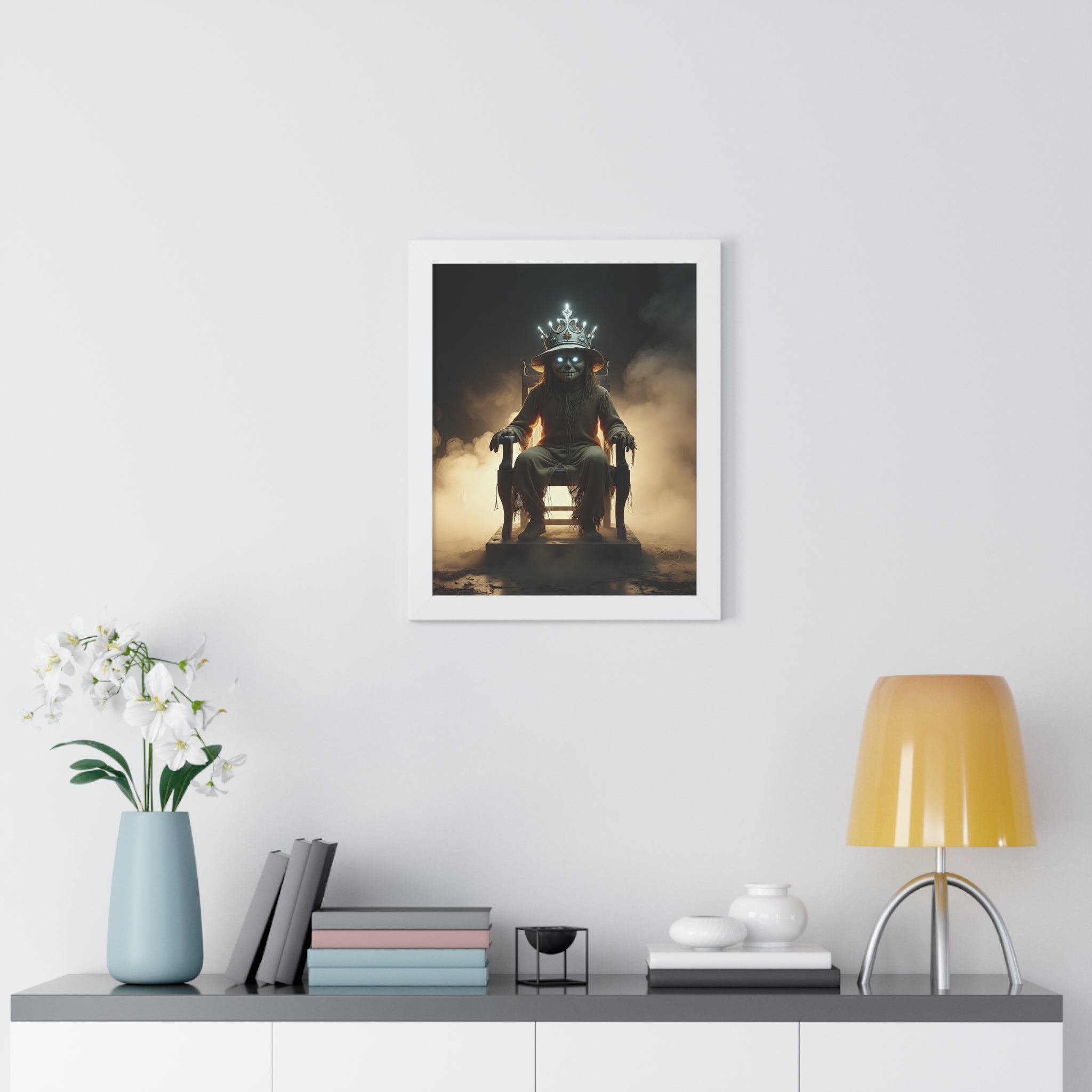 Whimsical Framed Vertical Poster - Unique Wall Art for Home Decor, Halloween Decor, Gift for Animal Lovers, Mystical Artwork, Fantasy Decor