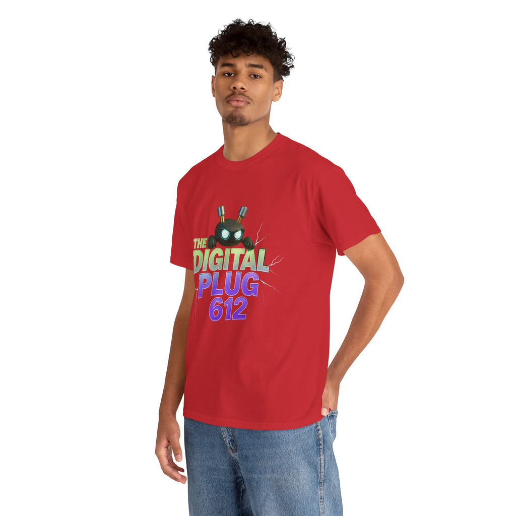 The Digital Plug 612 Tee — Retro Neon Tech Graphic T-Shirt