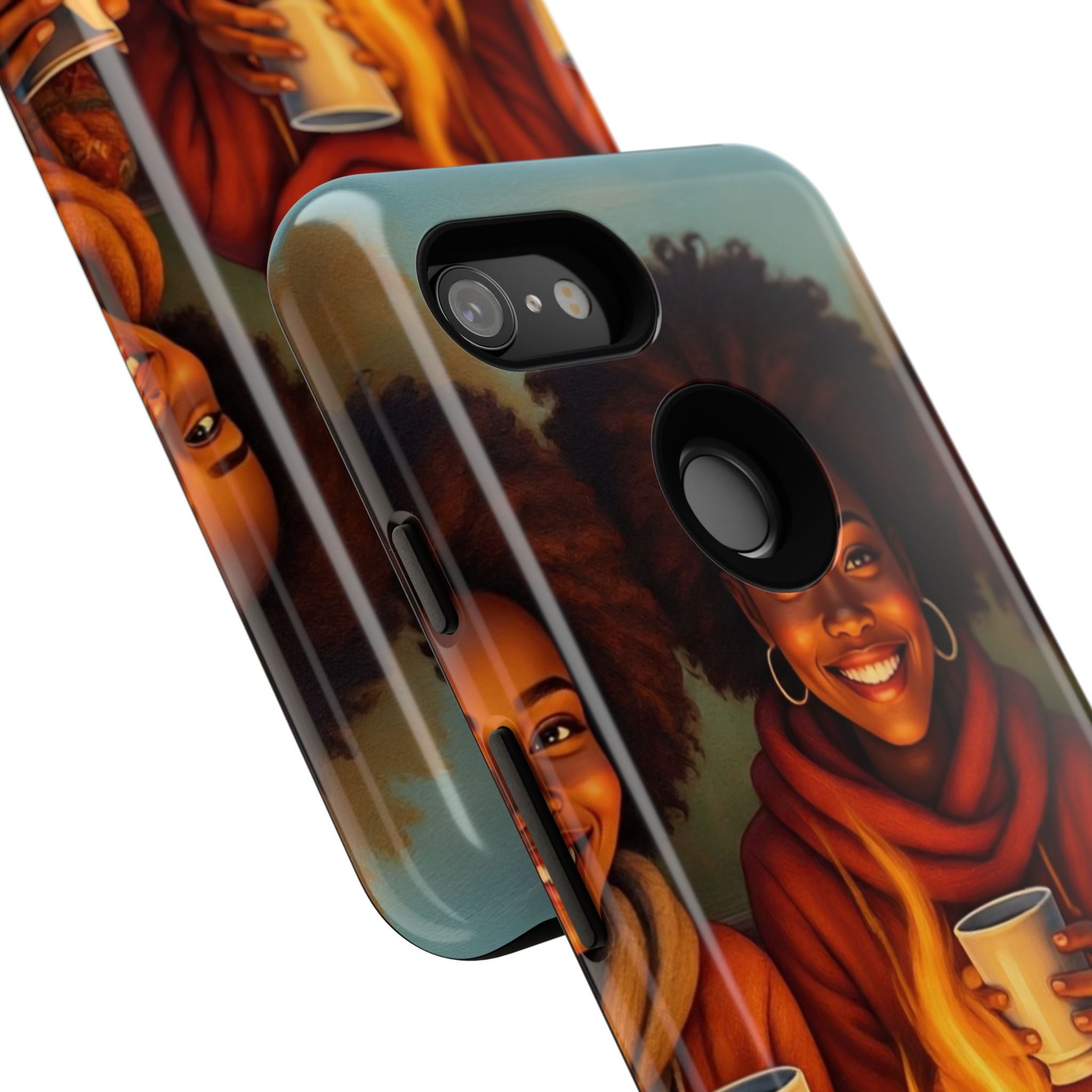 Cozy Phone Case for Campfire Lovers, Tough Cases with Inspirational Design, Perfect Gift for Friends, Birthday Present, Nature Vibe