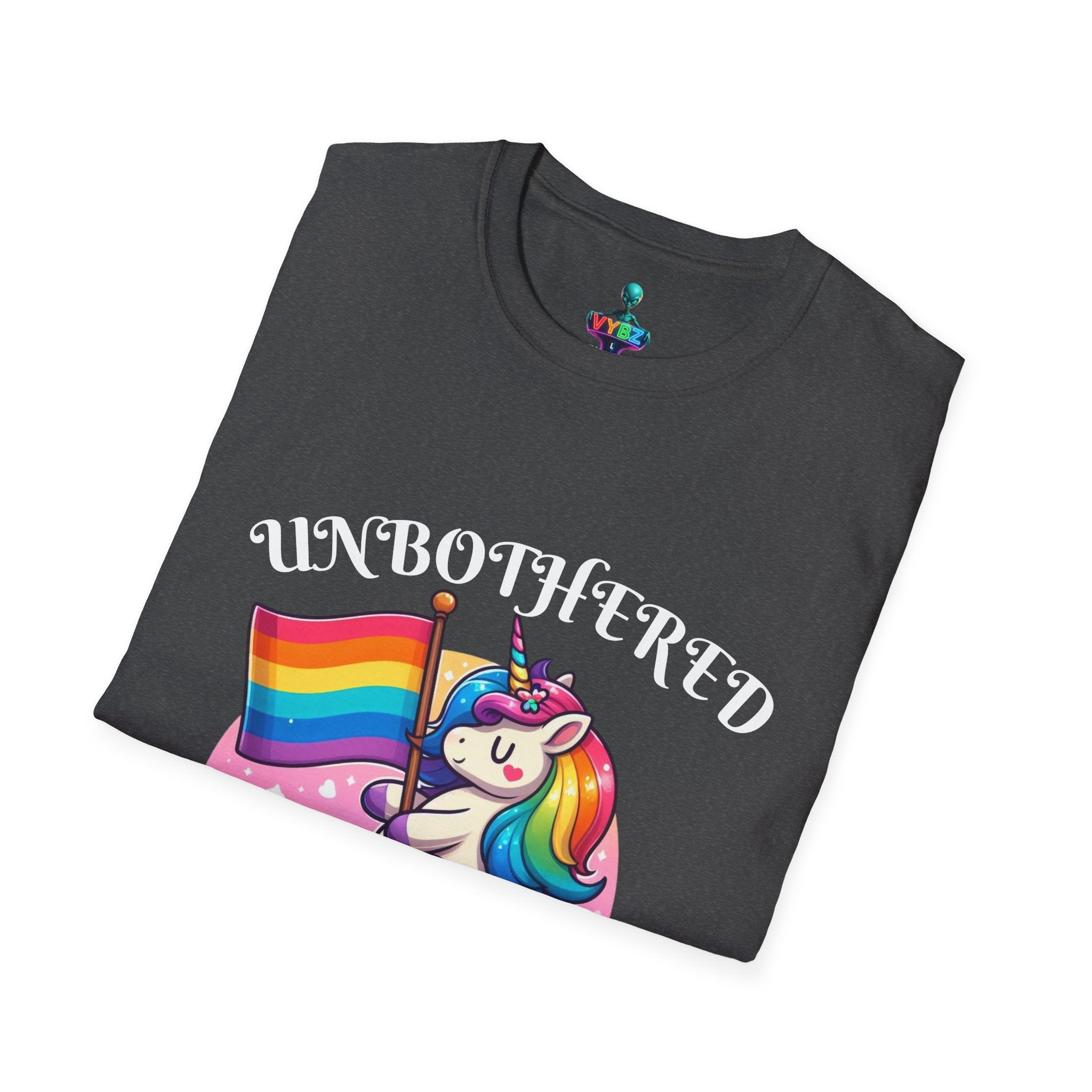 Unisex Pride T-Shirt - Colorful Unbothered Design by VYBZ