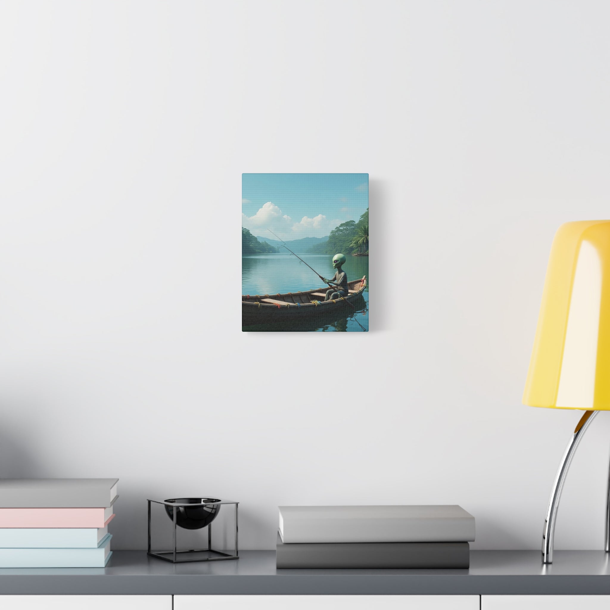 Alien Fishing Canvas Art