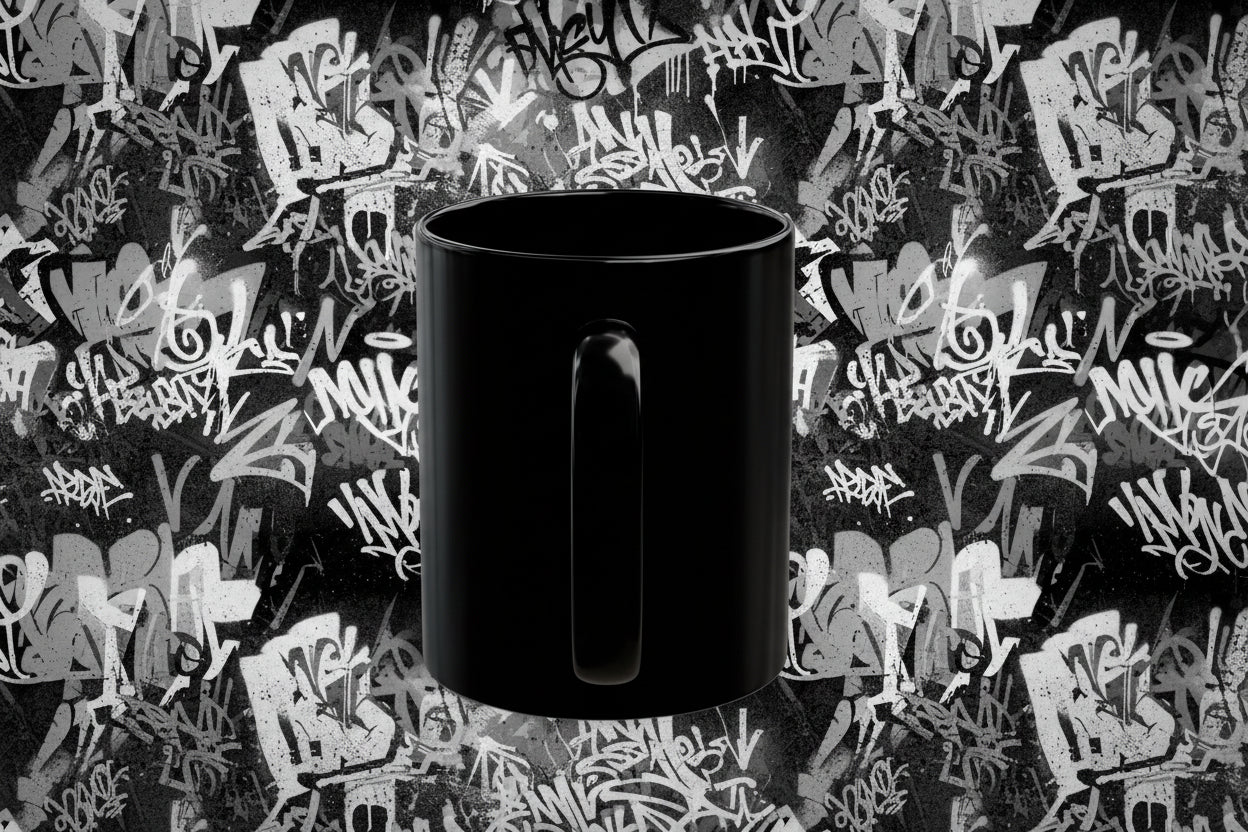 Digital Plug 612 Black Mug — Neon Gamer Logo Coffee Cup (11oz/15oz)