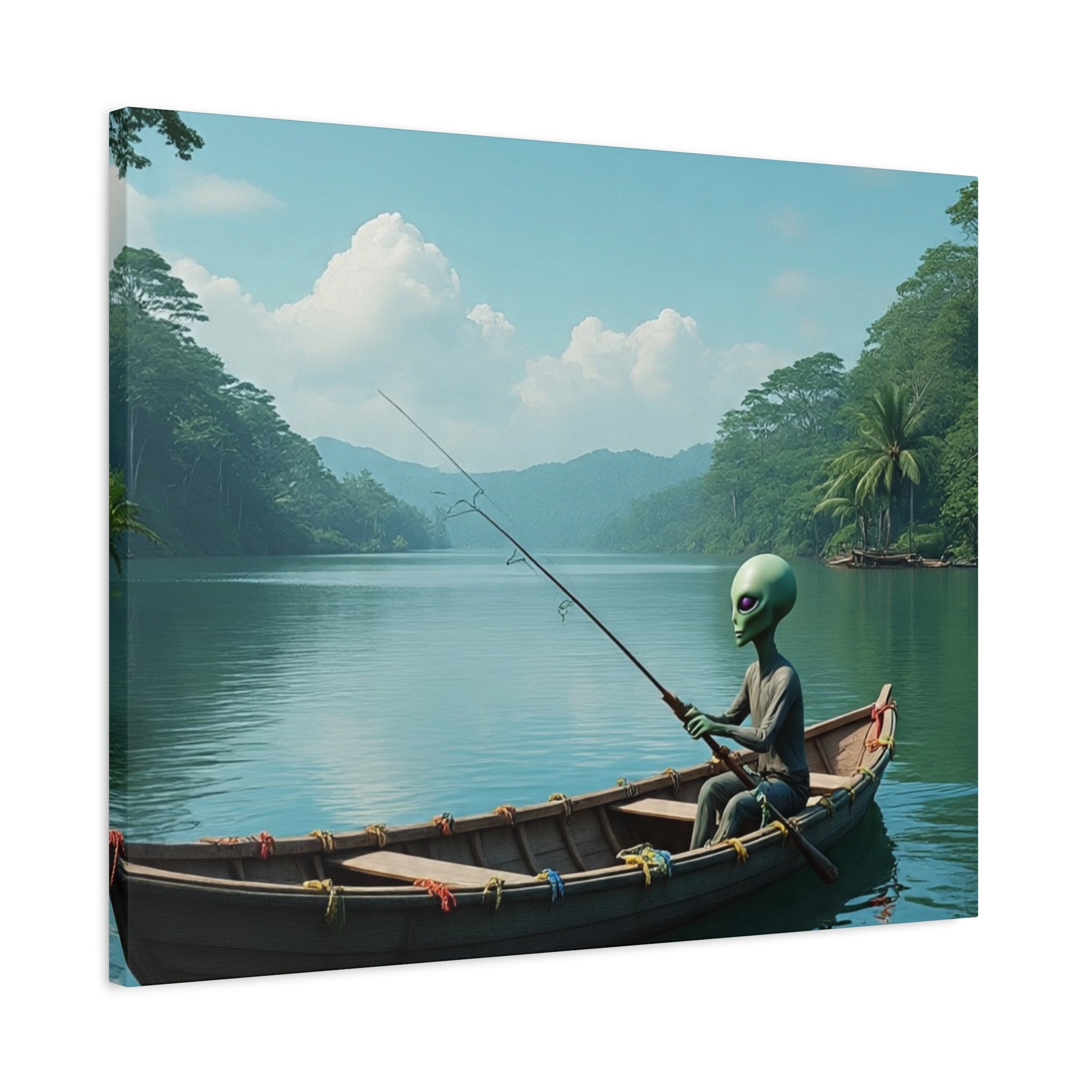 Alien Fishing Canvas Art