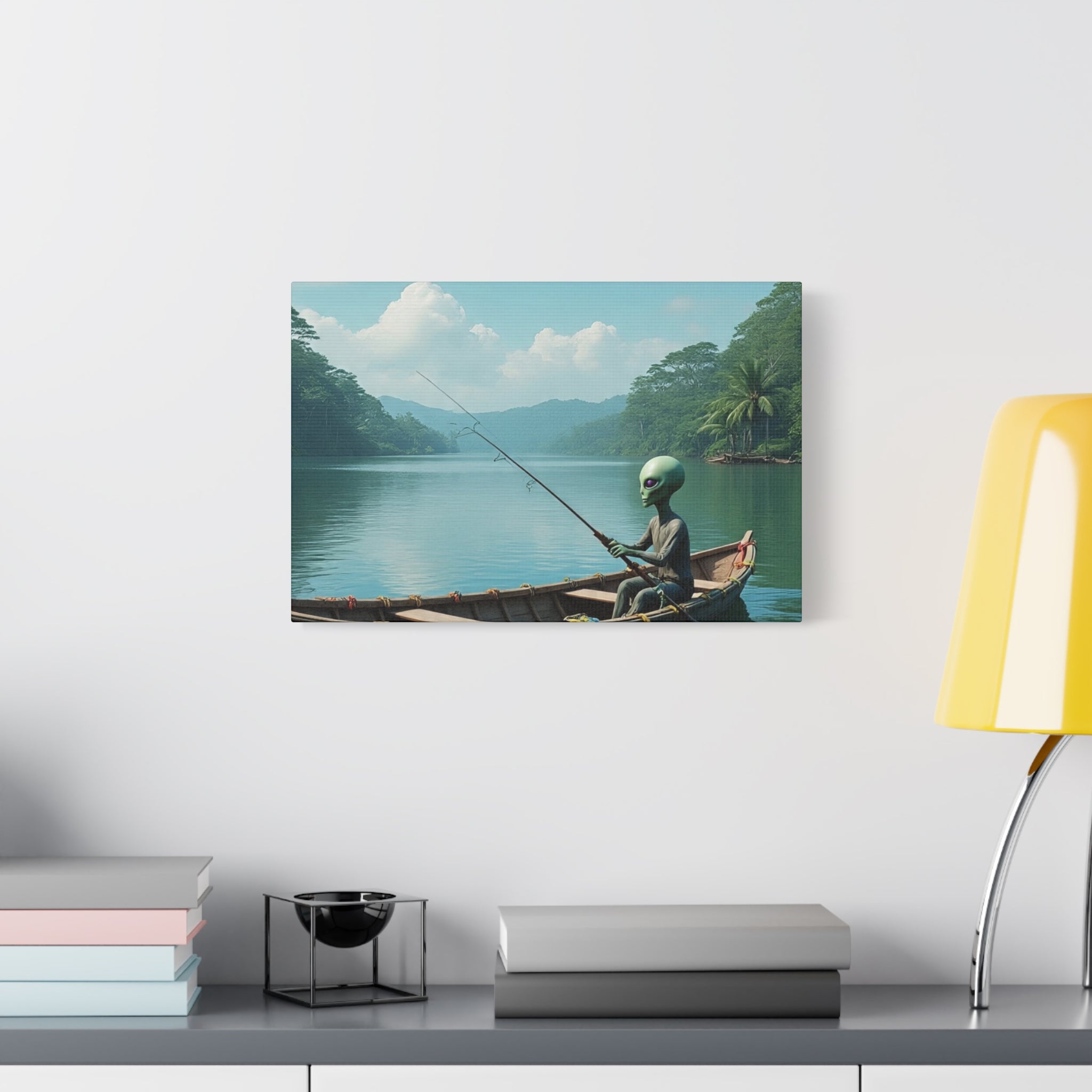Alien Fishing Canvas Art