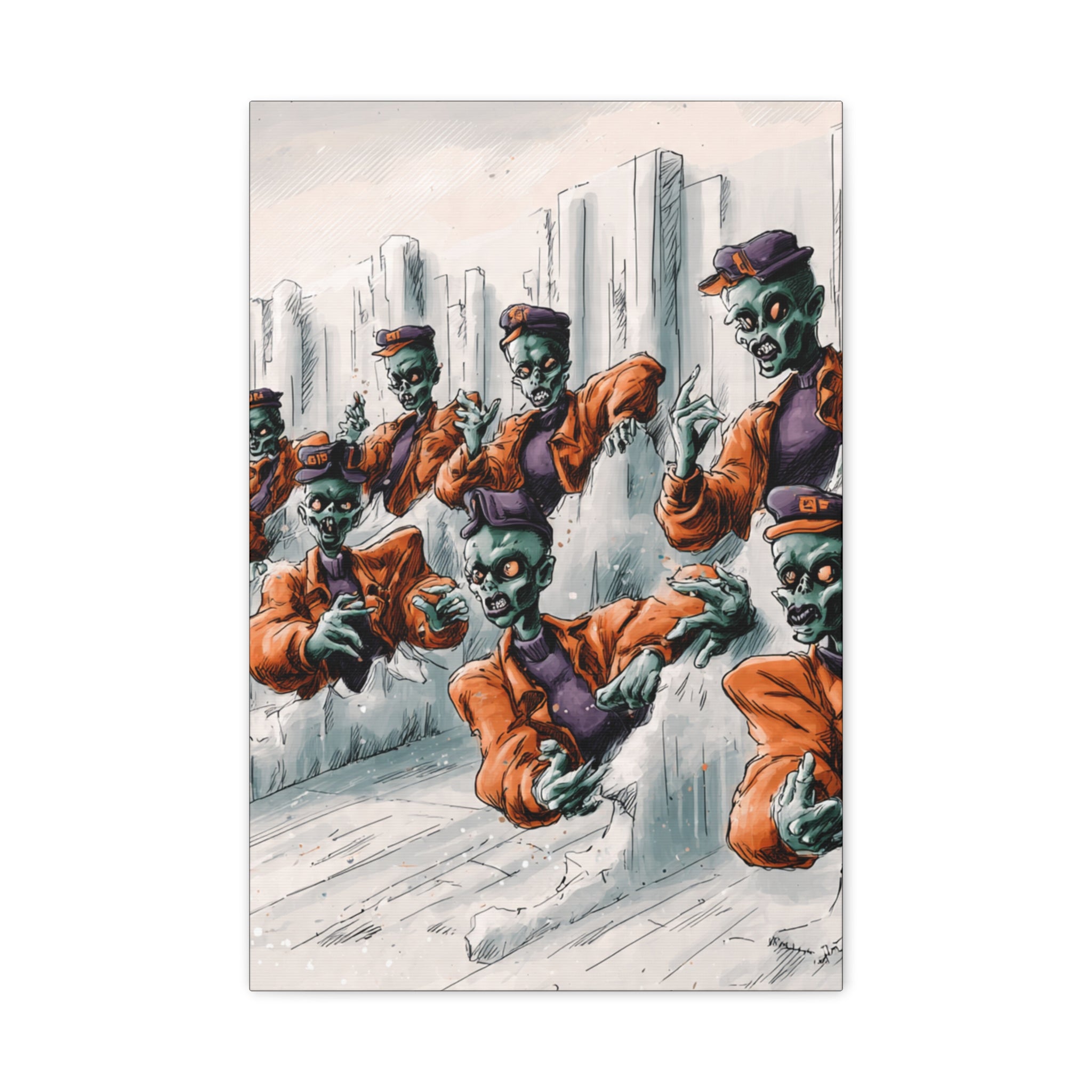 Zombie Chorus Matte Canvas Wall Art