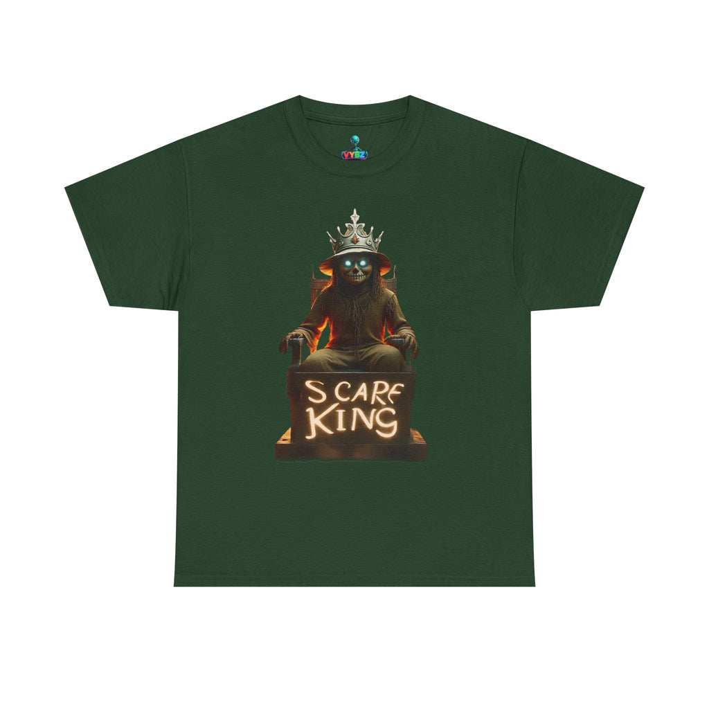 VYBZ Scare King Unisex Heavy Cotton Tee, Halloween Shirt, Horror Tee, Graphic T-Shirt, Scary Costume Top, Gift for Spooky Lovers