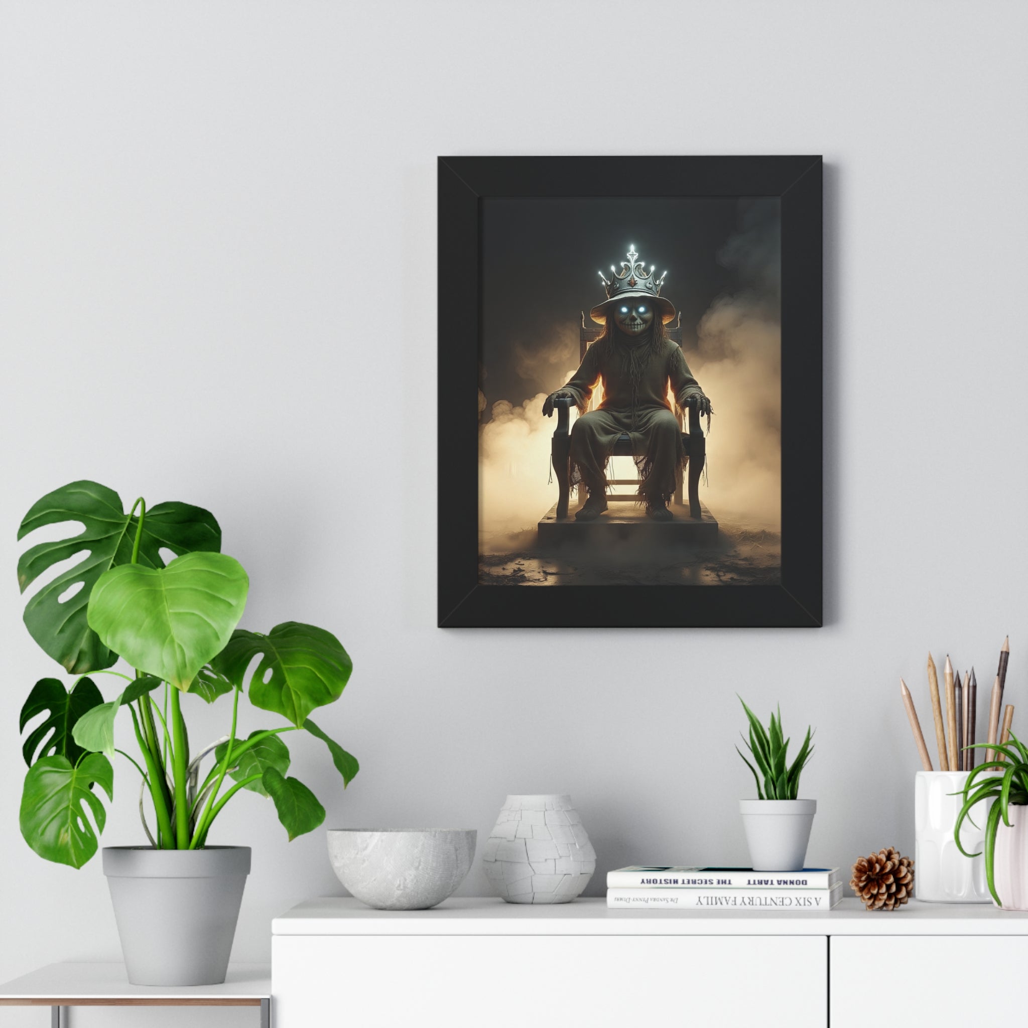 Whimsical Framed Vertical Poster - Unique Wall Art for Home Decor, Halloween Decor, Gift for Animal Lovers, Mystical Artwork, Fantasy Decor