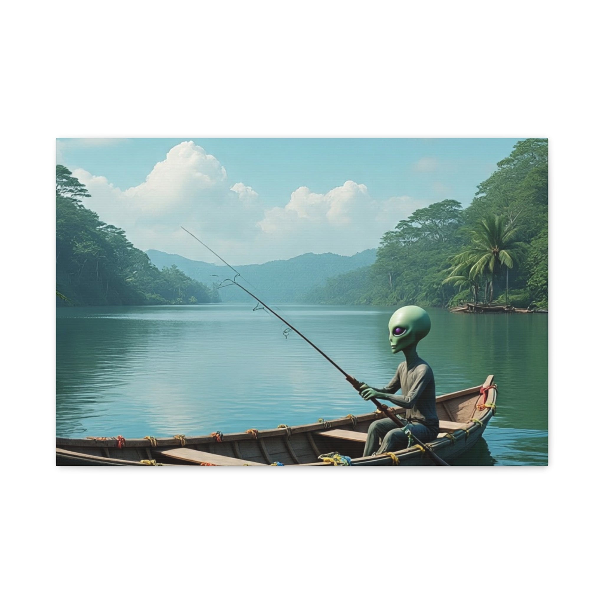 Alien Fishing Canvas Art
