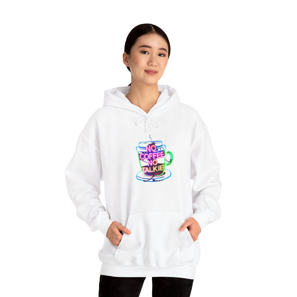 Hoodie - "No Coffee No Talkie" Colorful Coffee Cup Hoodie