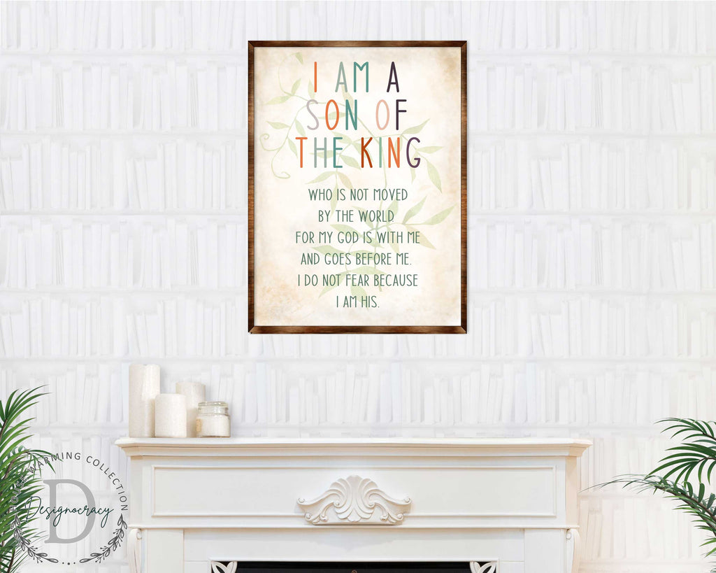 I Am a Son of the King - Wooden Religious art - Nursery wall art - Baby shower Gift - Contemporary decor - Religious wall art - 310341-0