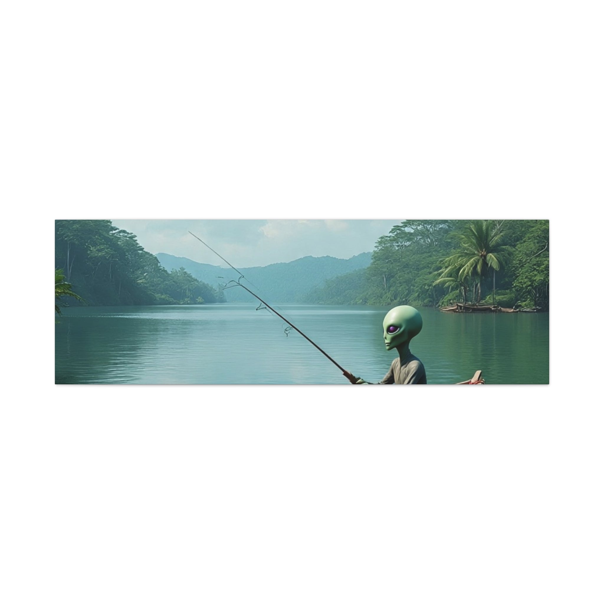Alien Fishing Canvas Art