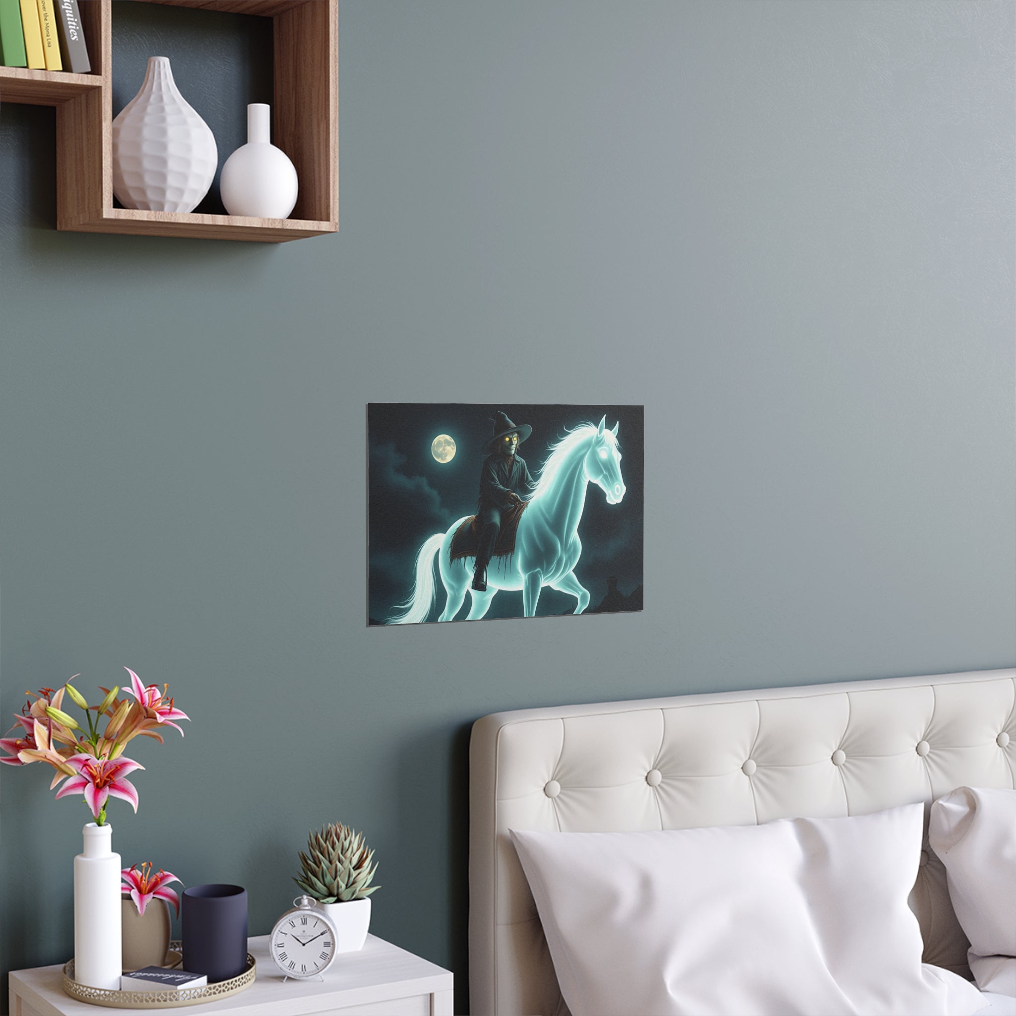 Mystical Wizard Horse Silk Poster, Home Decor, Halloween Art, Wall Art, Gift for Horse Lovers, Indoor and Outdoor Decoration