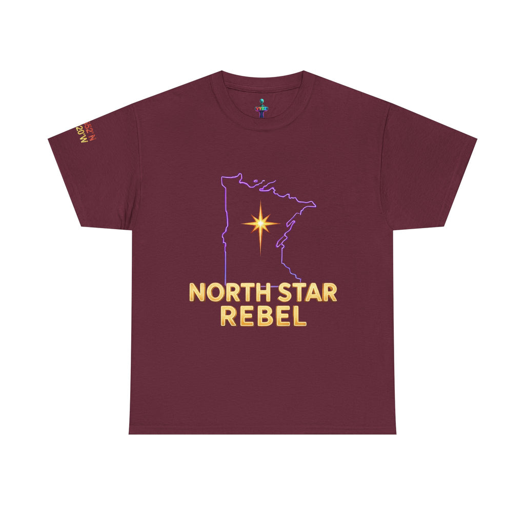 North Star Rebel Tee — Minnesota Map Shirt with "We Hold The Line" Gold Back Print