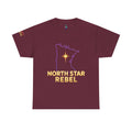 North Star Rebel Tee — Minnesota Map Shirt with "We Hold The Line" Gold Back Print